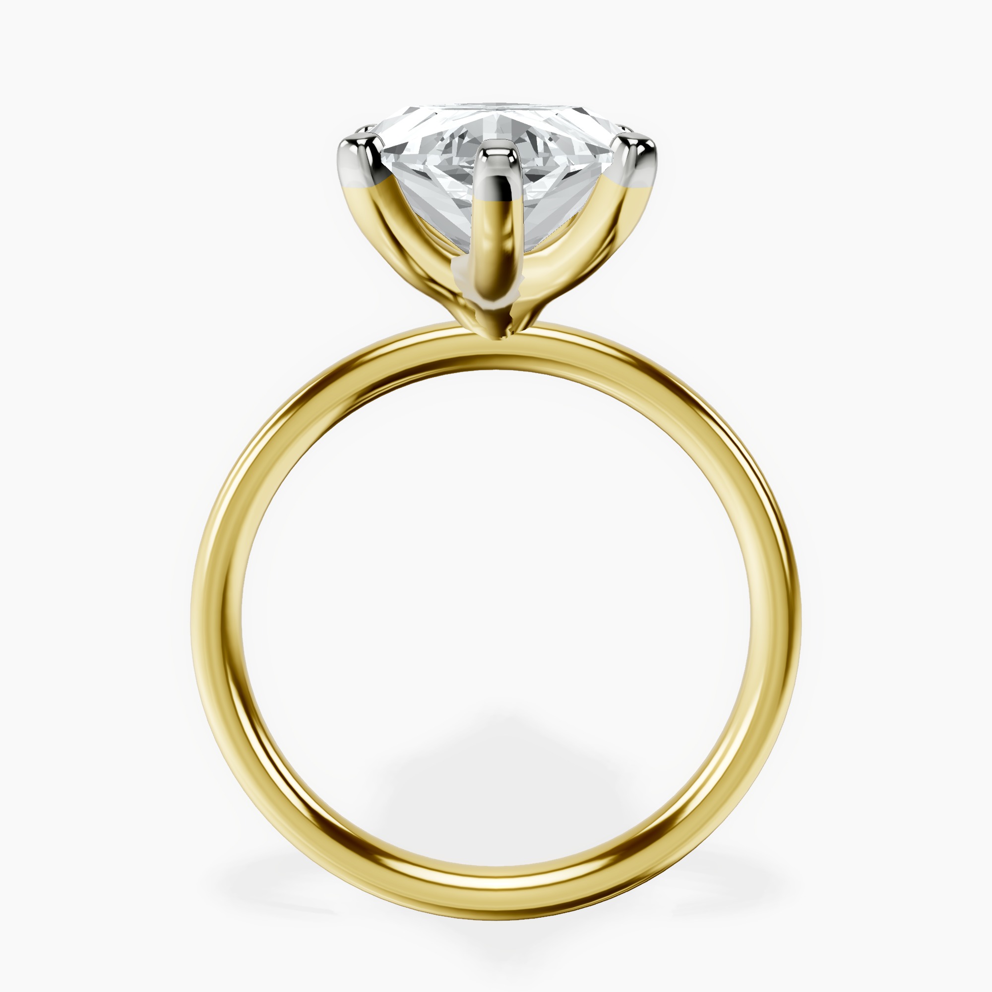 14kt Yellow Gold Four Prong Solitaire 2mm Lab Diamond Ring side right image one