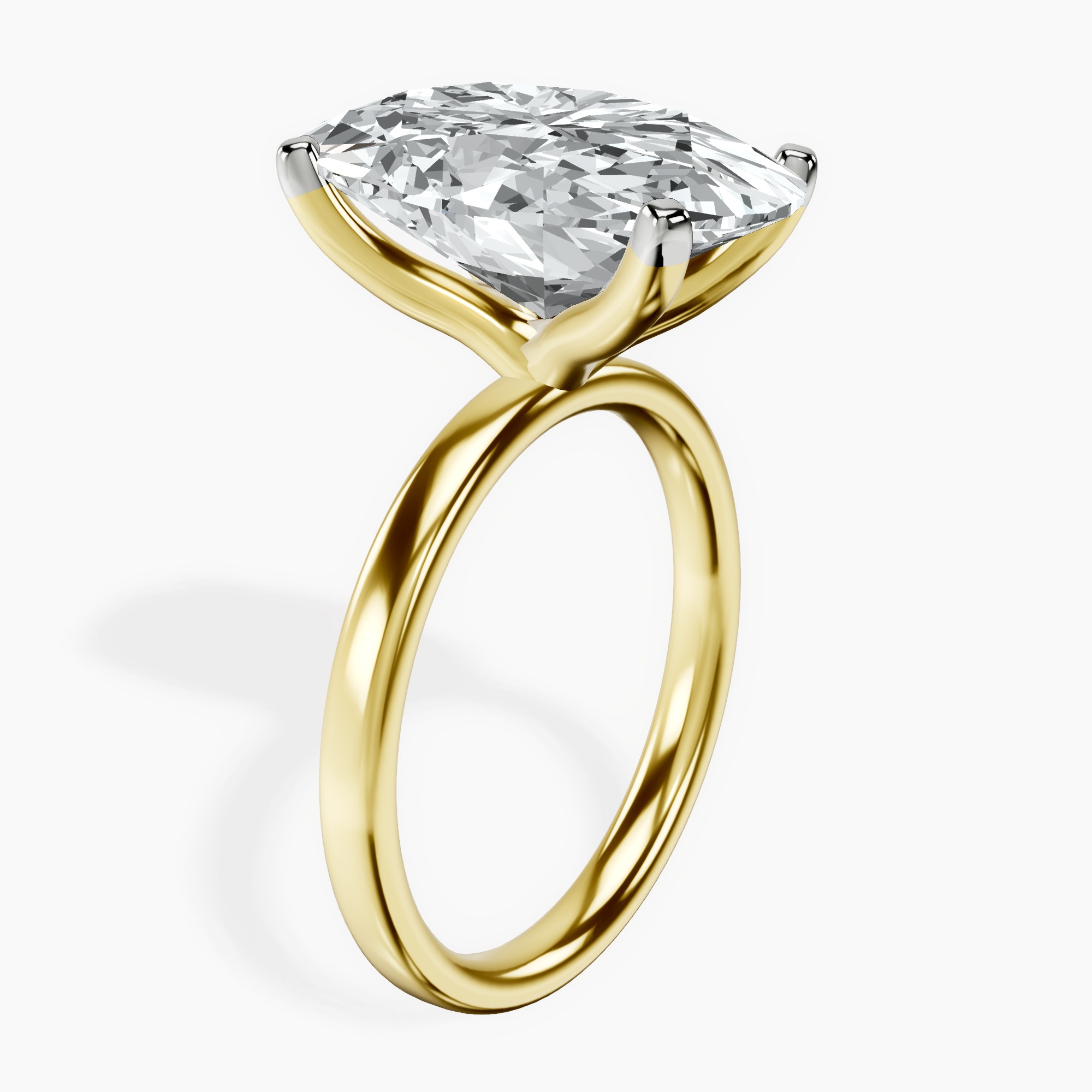 14kt Yellow Gold Four Prong Solitaire 2mm Lab Diamond Ring standing product image one