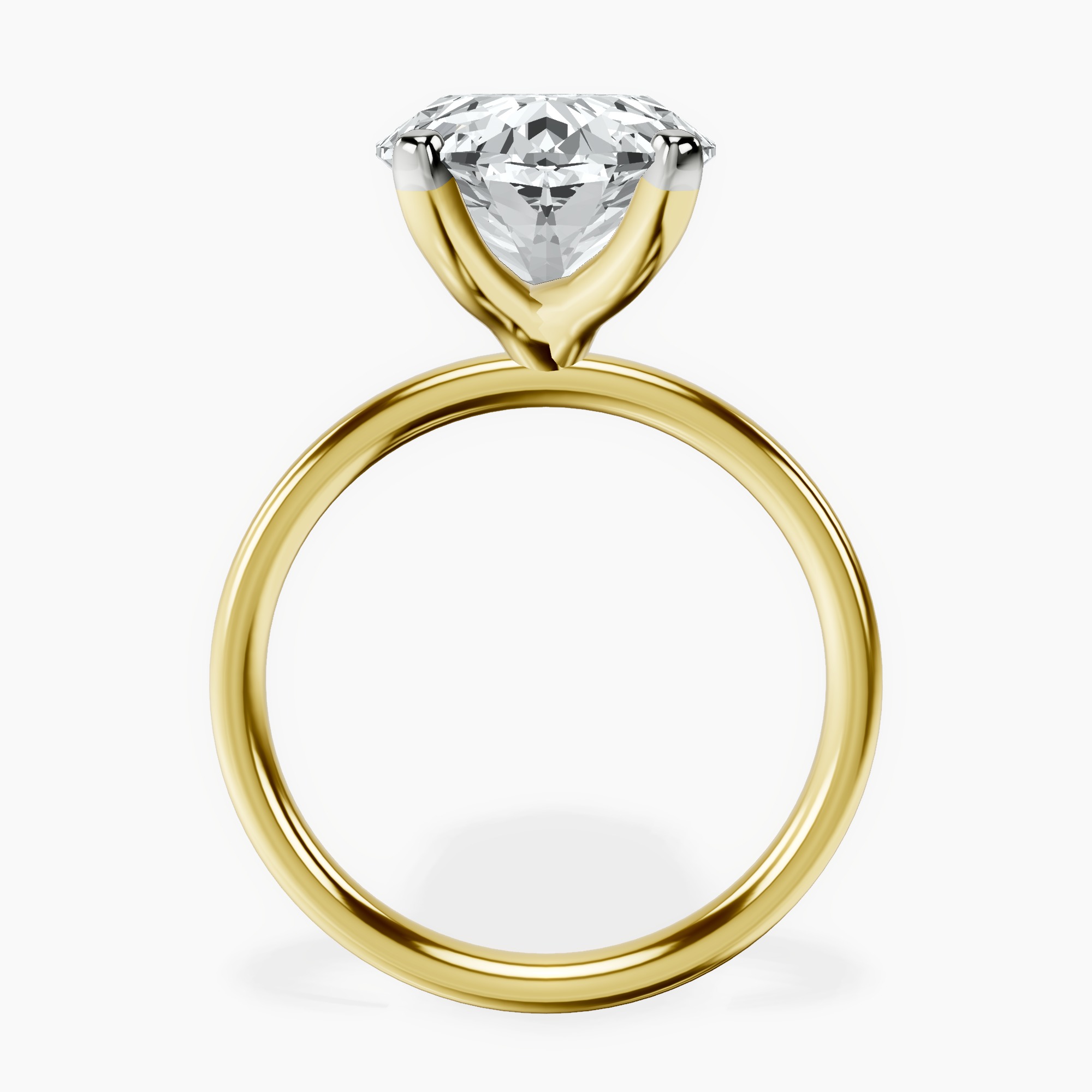 14kt Yellow Gold Four Prong Solitaire 2mm Lab Diamond Ring side right image one
