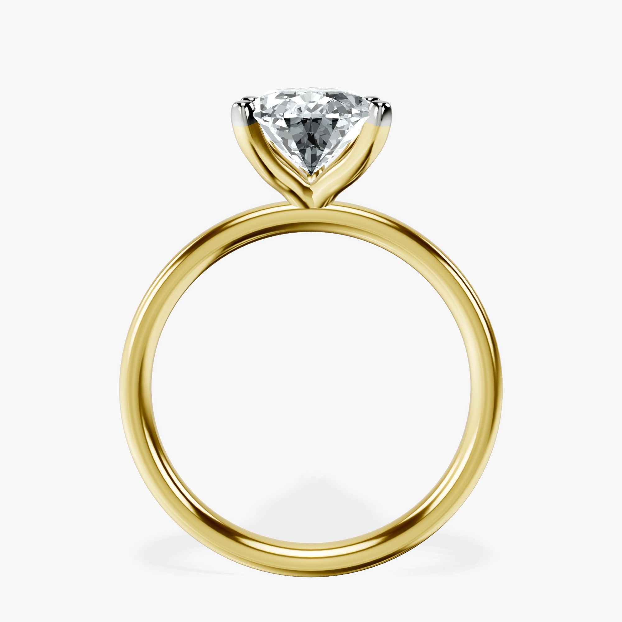 14kt Yellow Gold Four Prong Solitaire 2mm Lab Diamond Ring side right image one