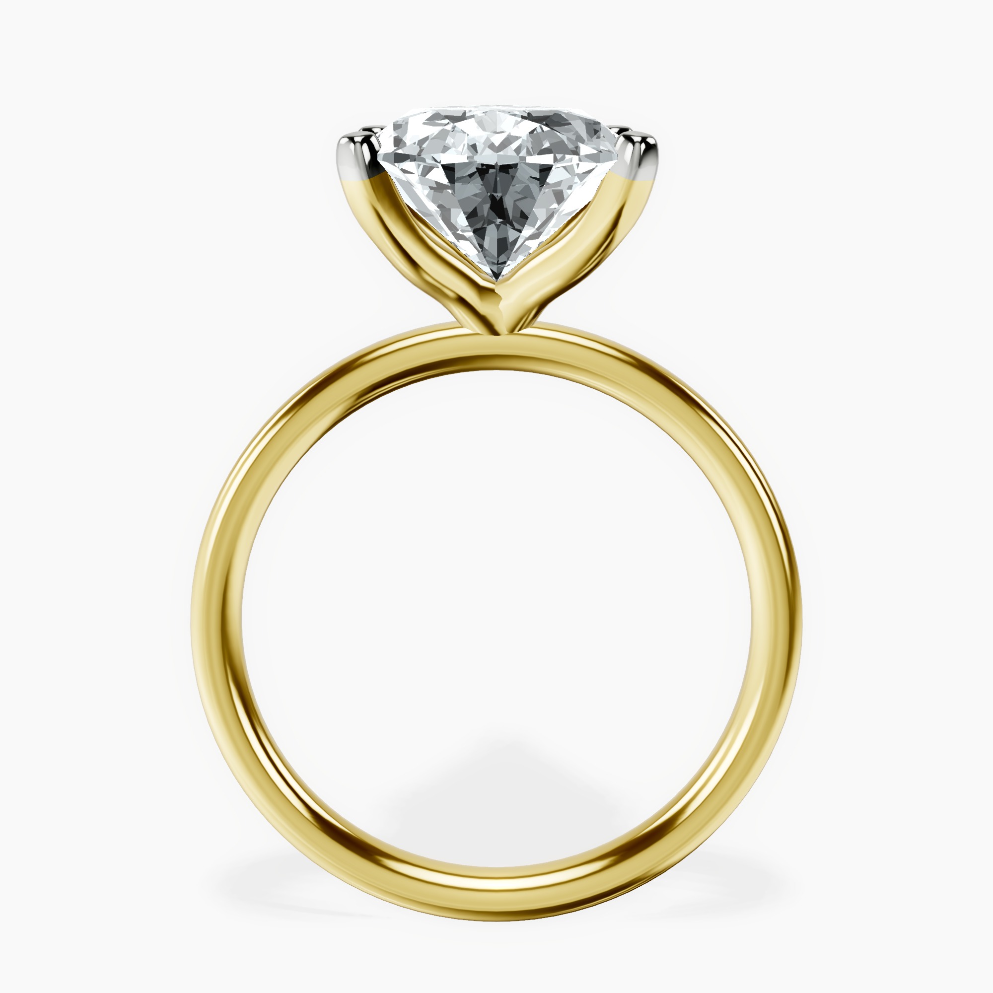 10kt Yellow Gold Four Prong Solitaire 2mm Lab Diamond Ring side right image one