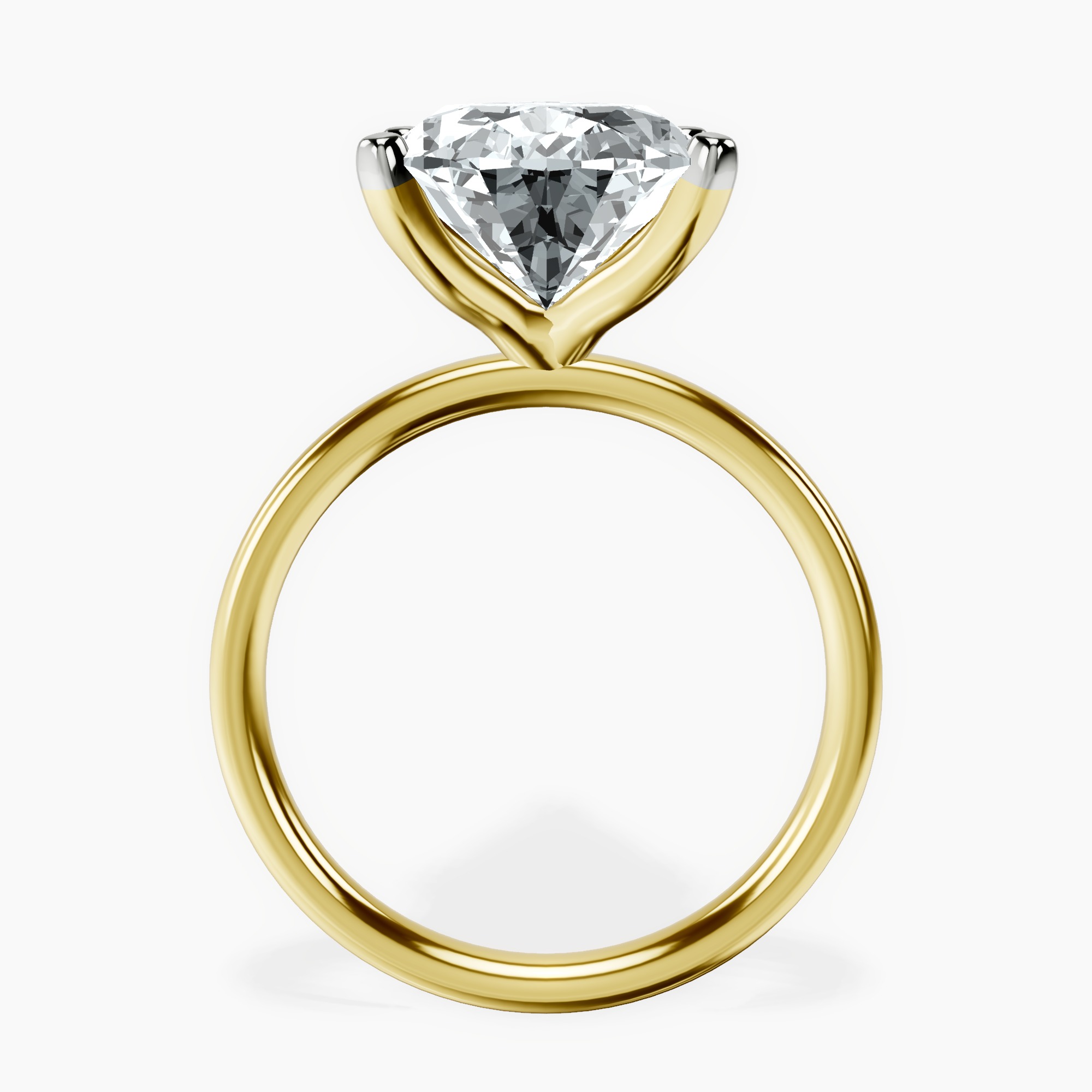 10kt Yellow Gold Four Prong Solitaire 2mm Lab Diamond Ring side right image one