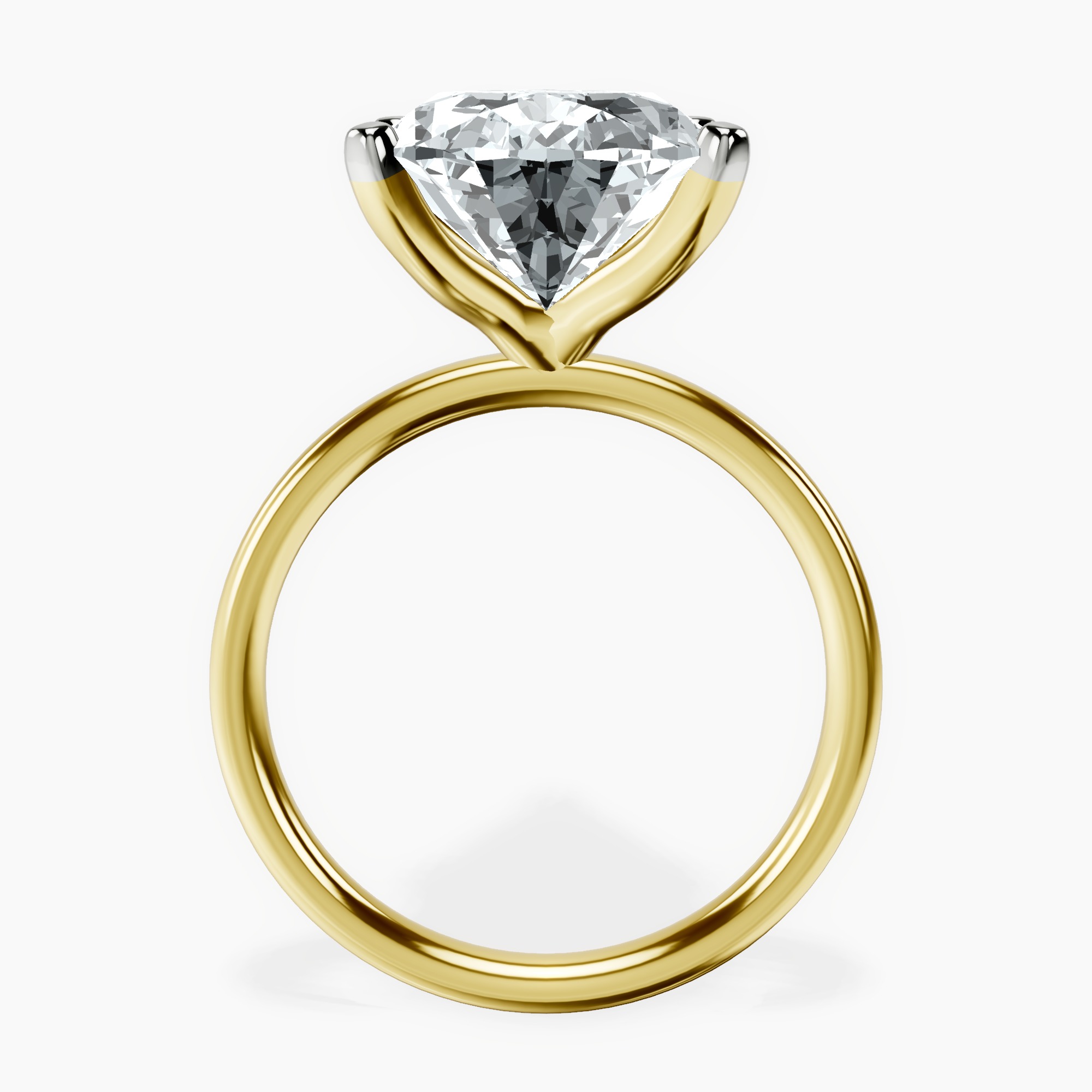18kt Yellow Gold Four Prong Solitaire 2mm Lab Diamond Ring side right image one