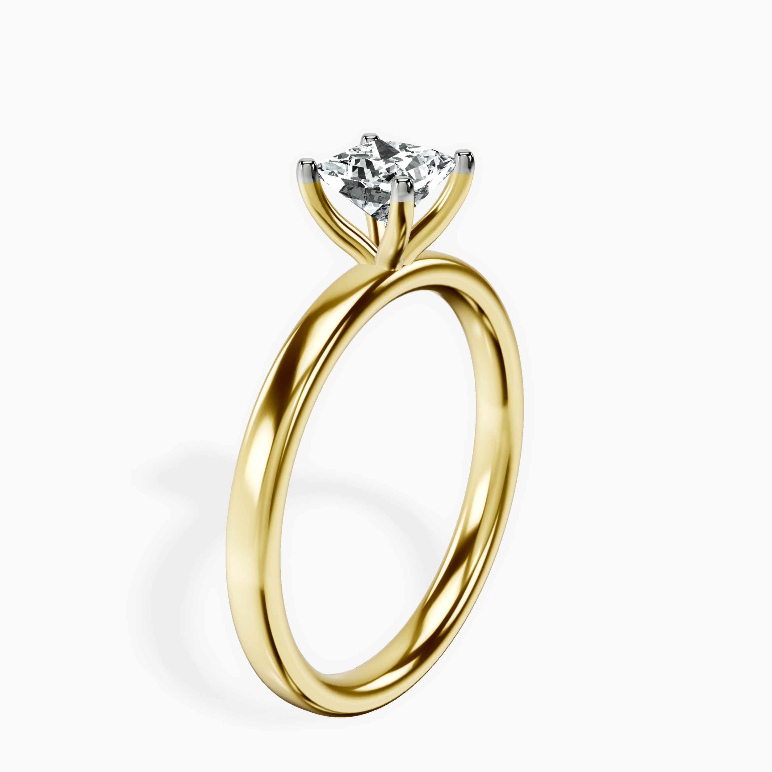 10kt Yellow Gold Four Prong Solitaire 2mm Lab Diamond Ring standing product image one