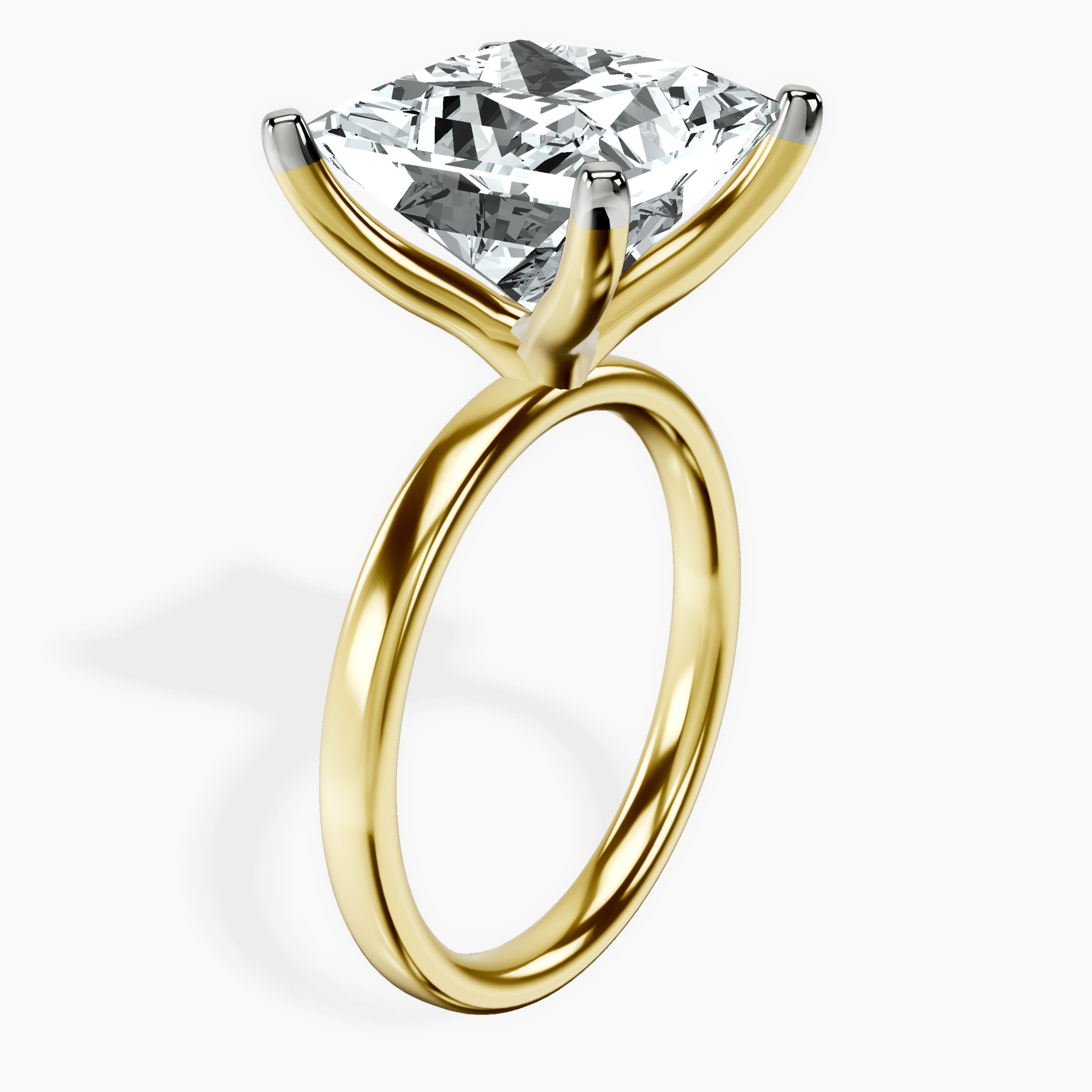 14kt Yellow Gold Four Prong Solitaire 2mm Lab Diamond Ring standing product image one