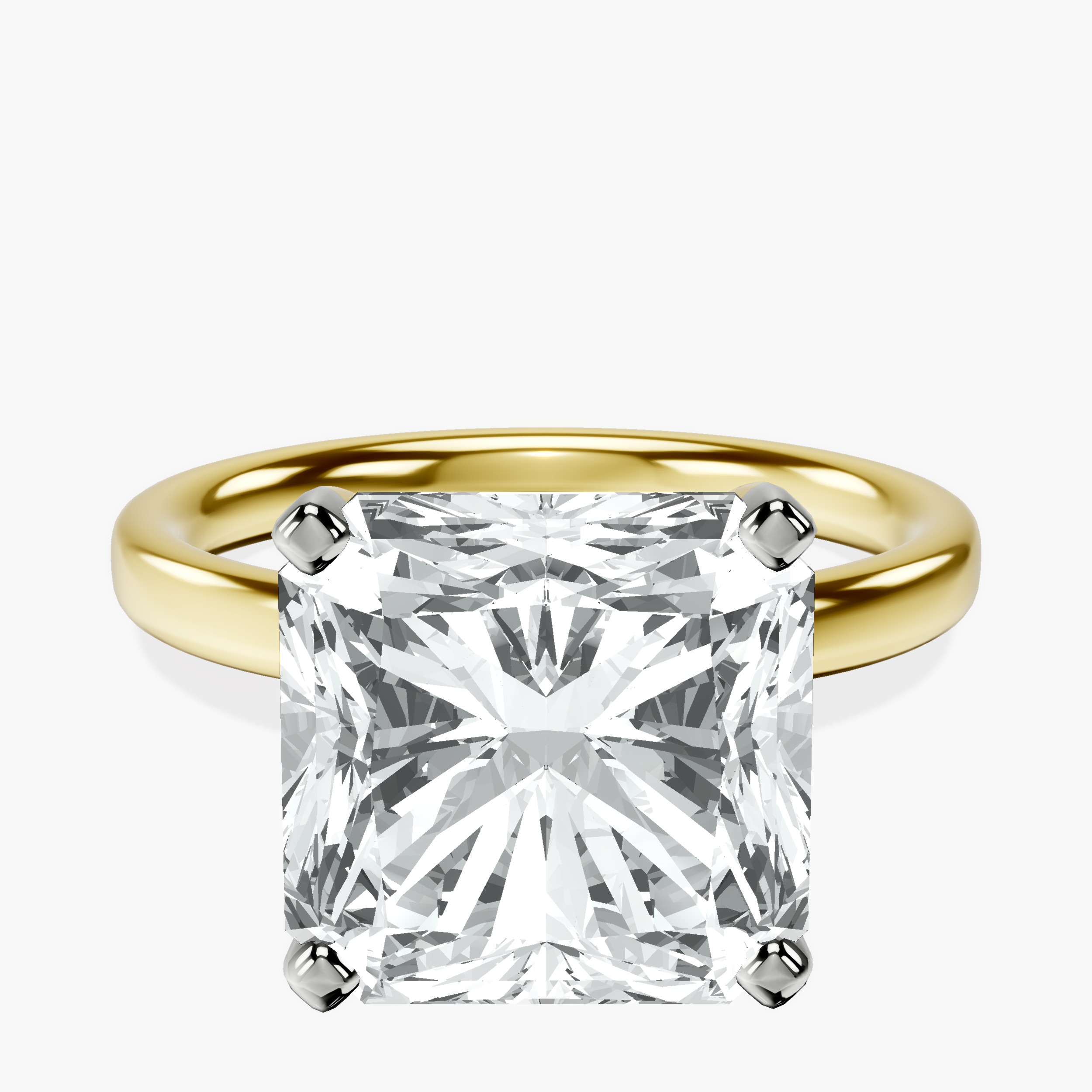 10kt Yellow Gold Four Prong Solitaire 2mm Lab Diamond Ring front image