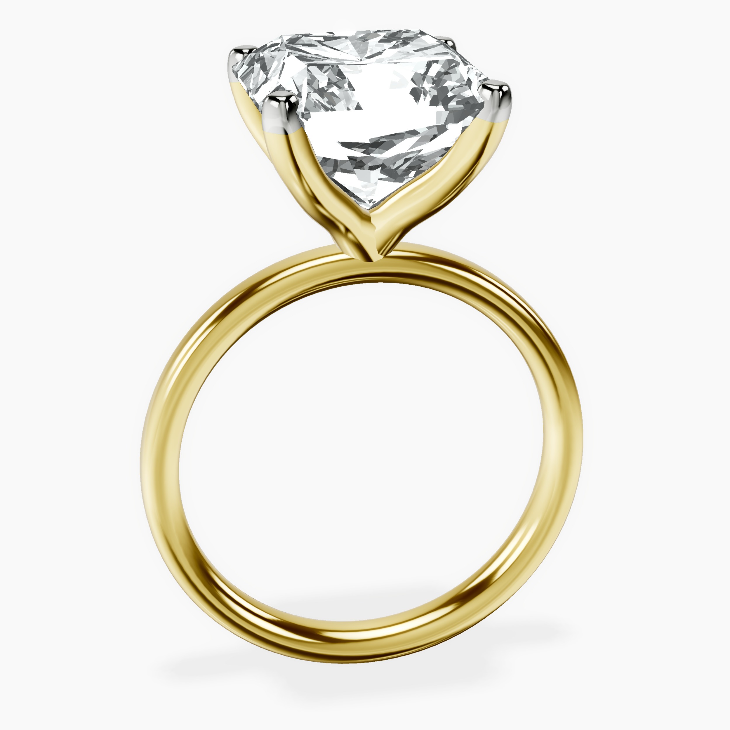 14kt Yellow Gold Four Prong Solitaire 2mm Lab Diamond Ring side right image one
