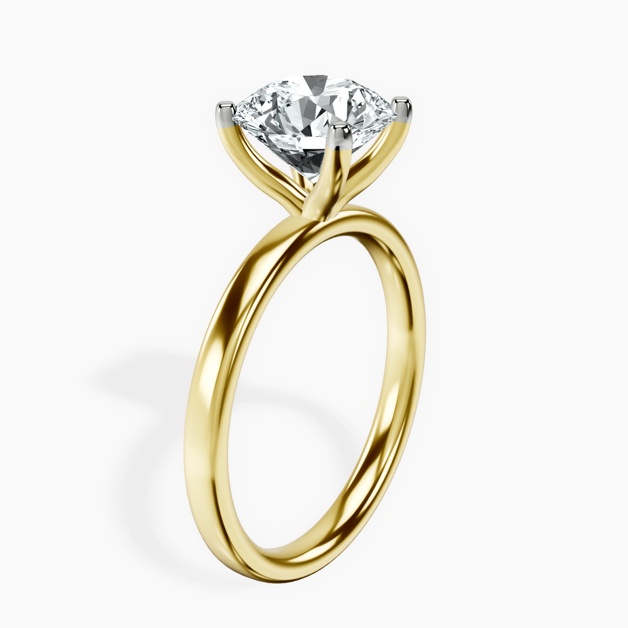 2.36 ct. round Four Prong Ring in 14kt yellow gold standing product image one