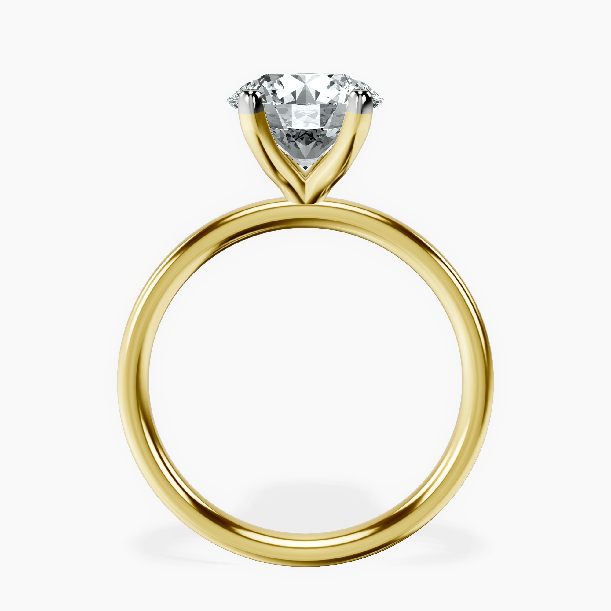 2.36 ct. round Four Prong Ring in 14kt yellow gold side right image one