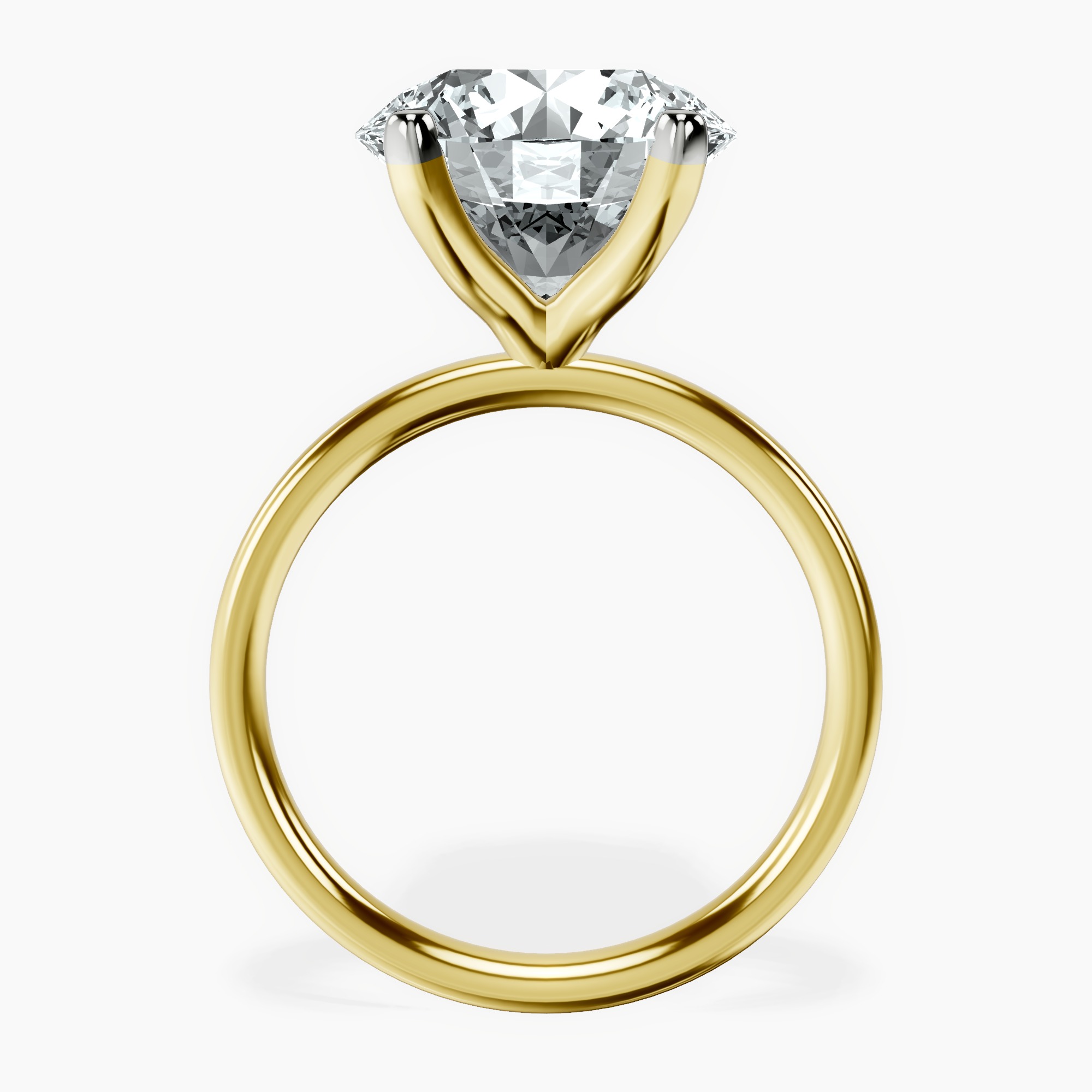 10kt Yellow Gold Four Prong Solitaire 2mm Lab Diamond Ring side right image one