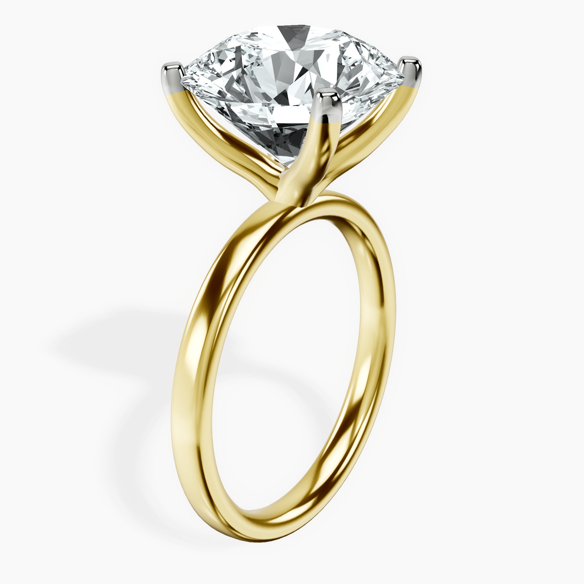 14kt Yellow Gold Four Prong Solitaire 2mm Lab Diamond Ring standing product image one
