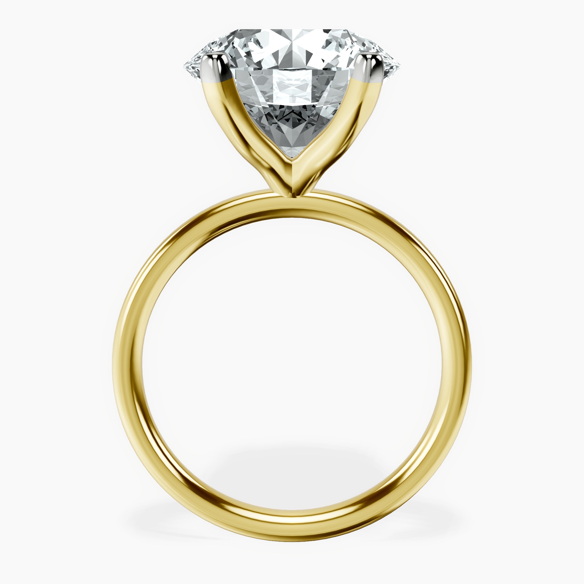 14kt Yellow Gold Four Prong Solitaire 2mm Lab Diamond Ring side right image one
