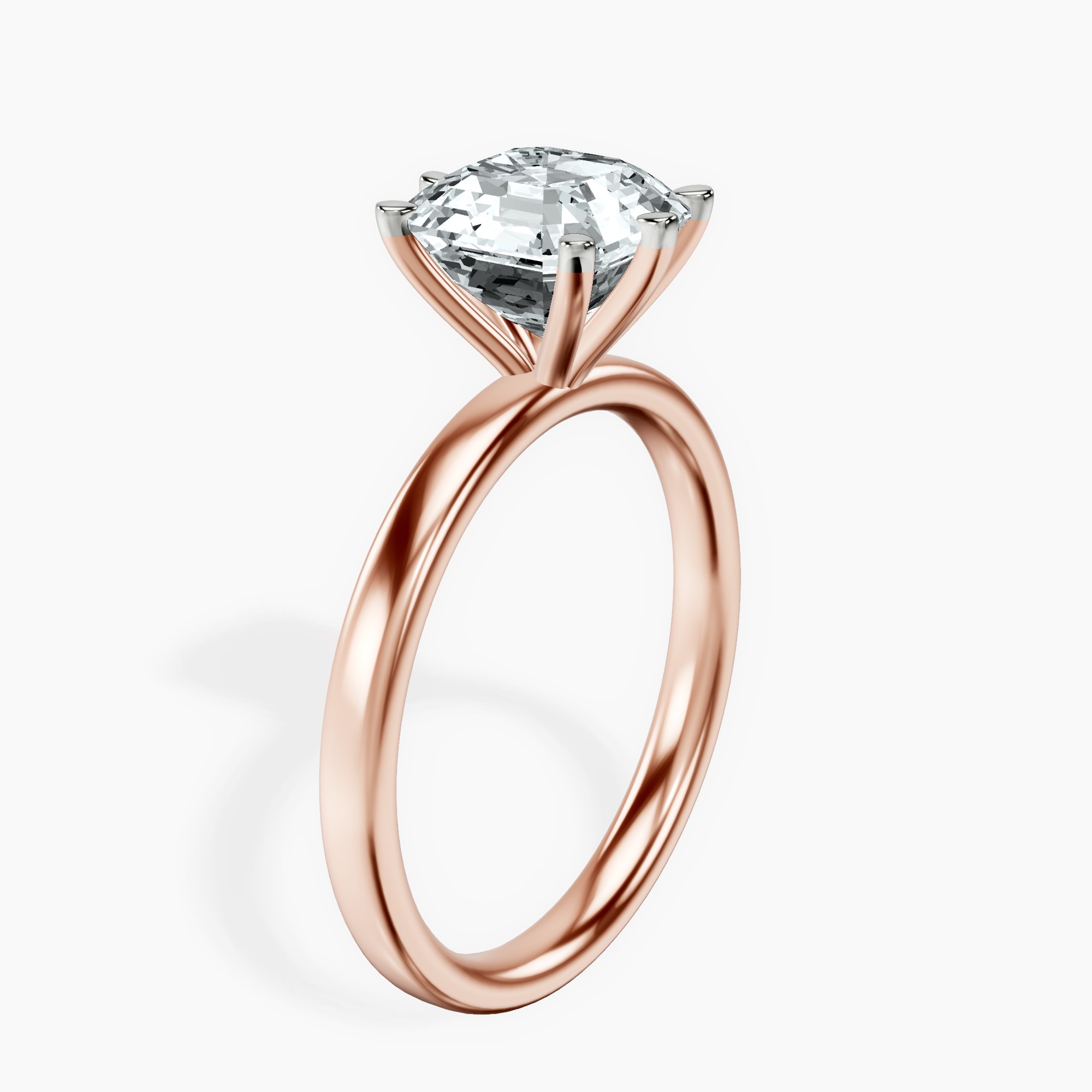10kt Rose Gold Six Prong Solitaire 2mm Lab Diamond Ring standing product image one