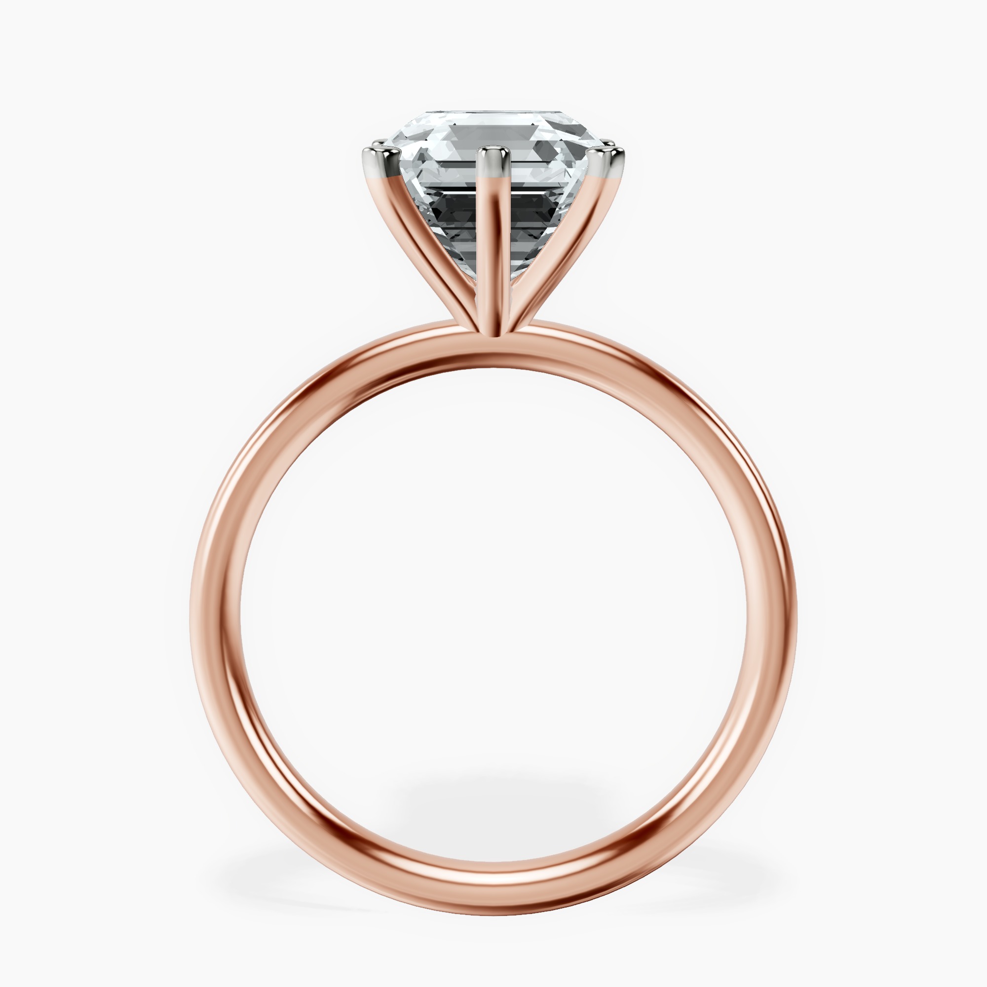 18kt Rose Gold Six Prong Solitaire 2mm Lab Diamond Ring side right image one