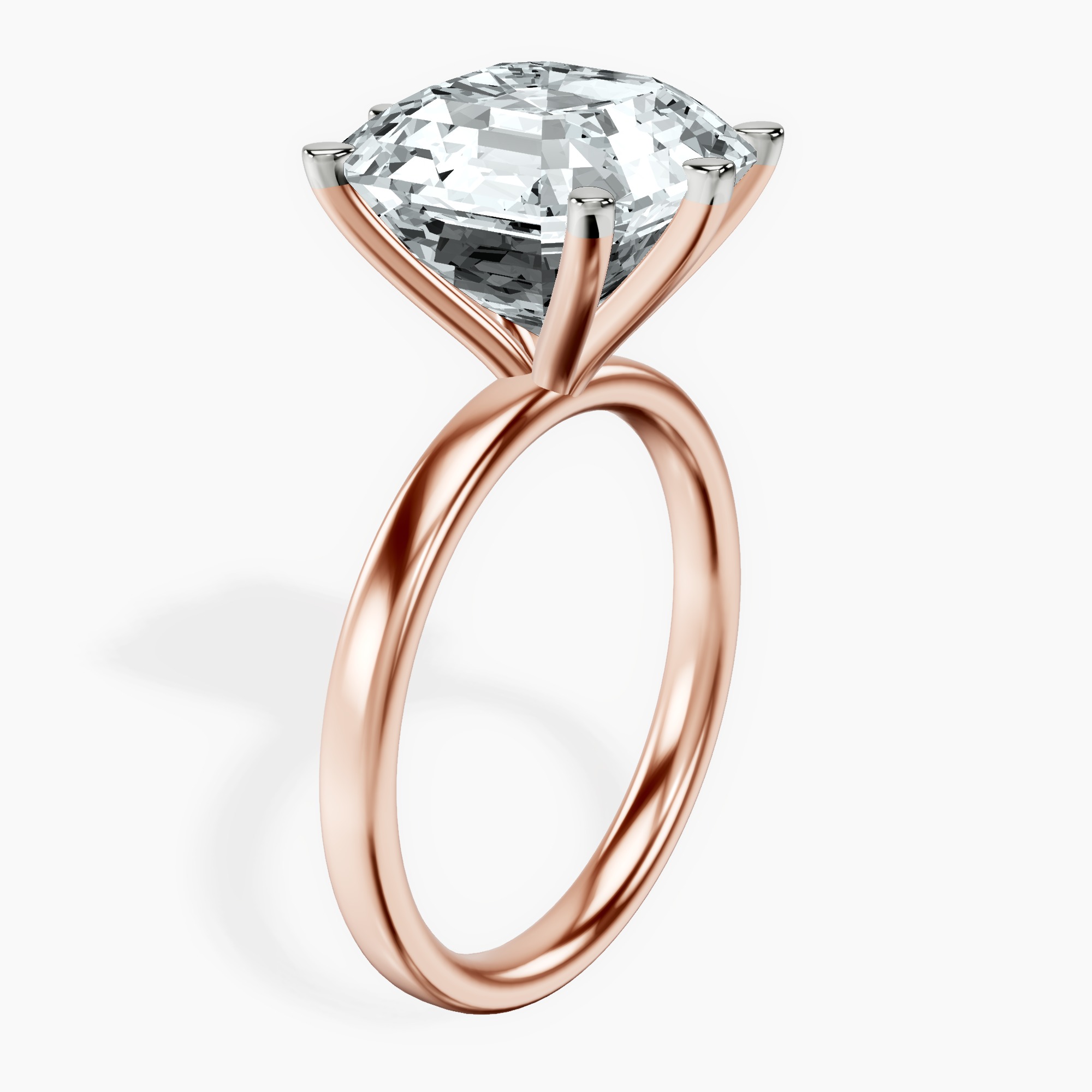 18kt Rose Gold Six Prong Solitaire 2mm Lab Diamond Ring standing product image one