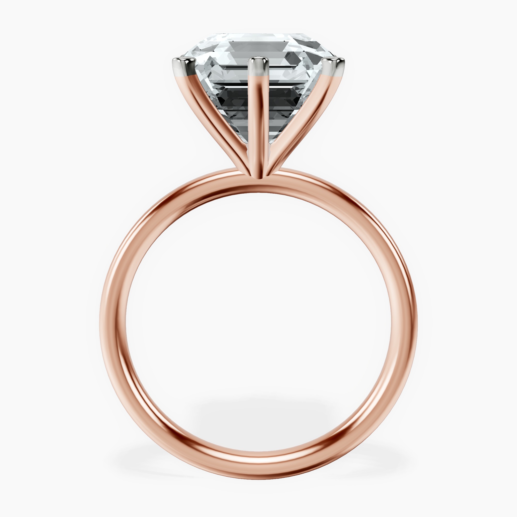 18kt Rose Gold Six Prong Solitaire 2mm Lab Diamond Ring side right image one