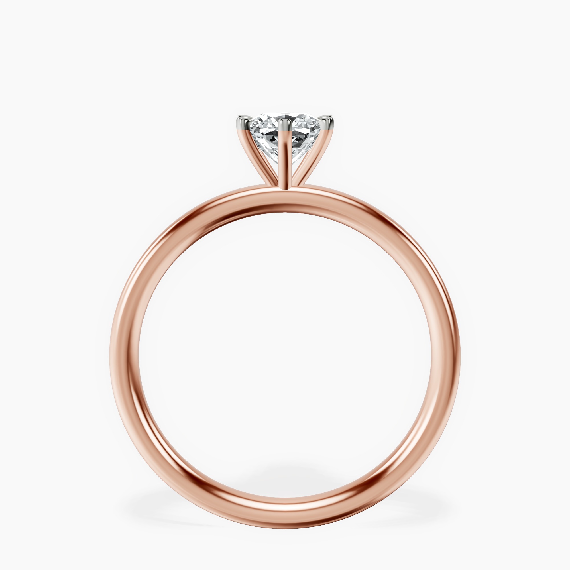10kt Rose Gold Six Prong Solitaire 2mm Lab Diamond Ring side right image one