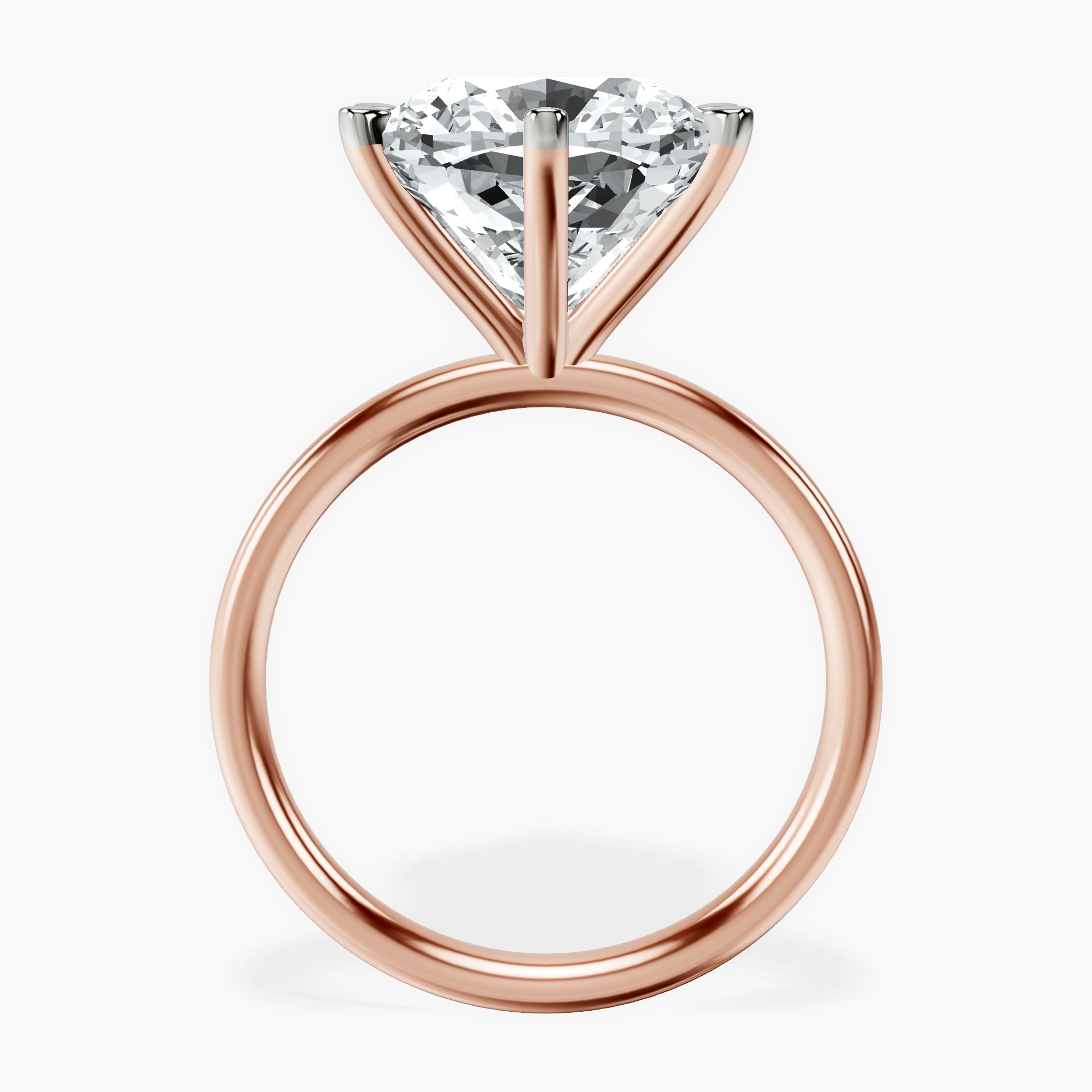 14kt Rose Gold Six Prong Solitaire 2mm Lab Diamond Ring side right image one