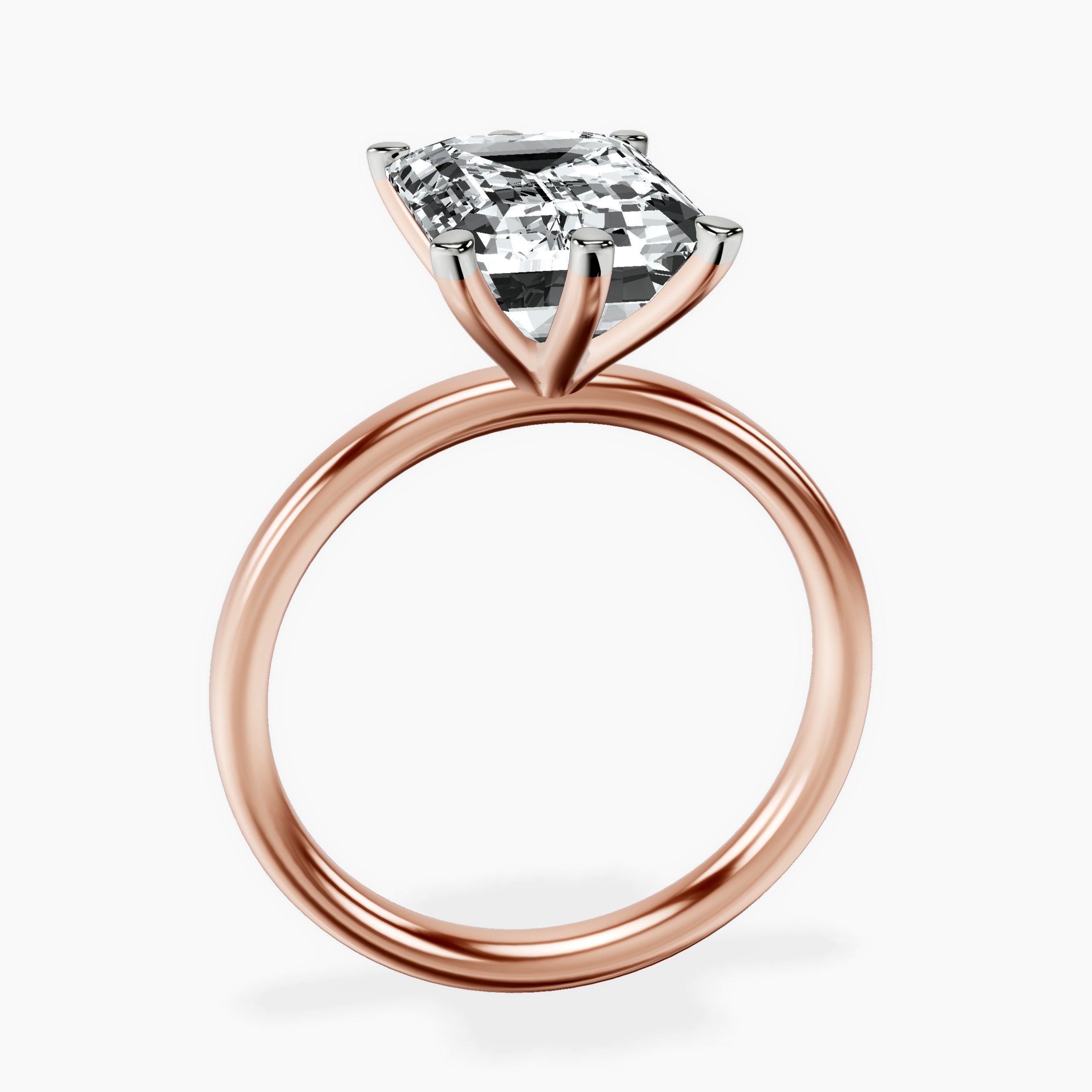 10kt Rose Gold Six Prong Solitaire 2mm Lab Diamond Ring side right image one
