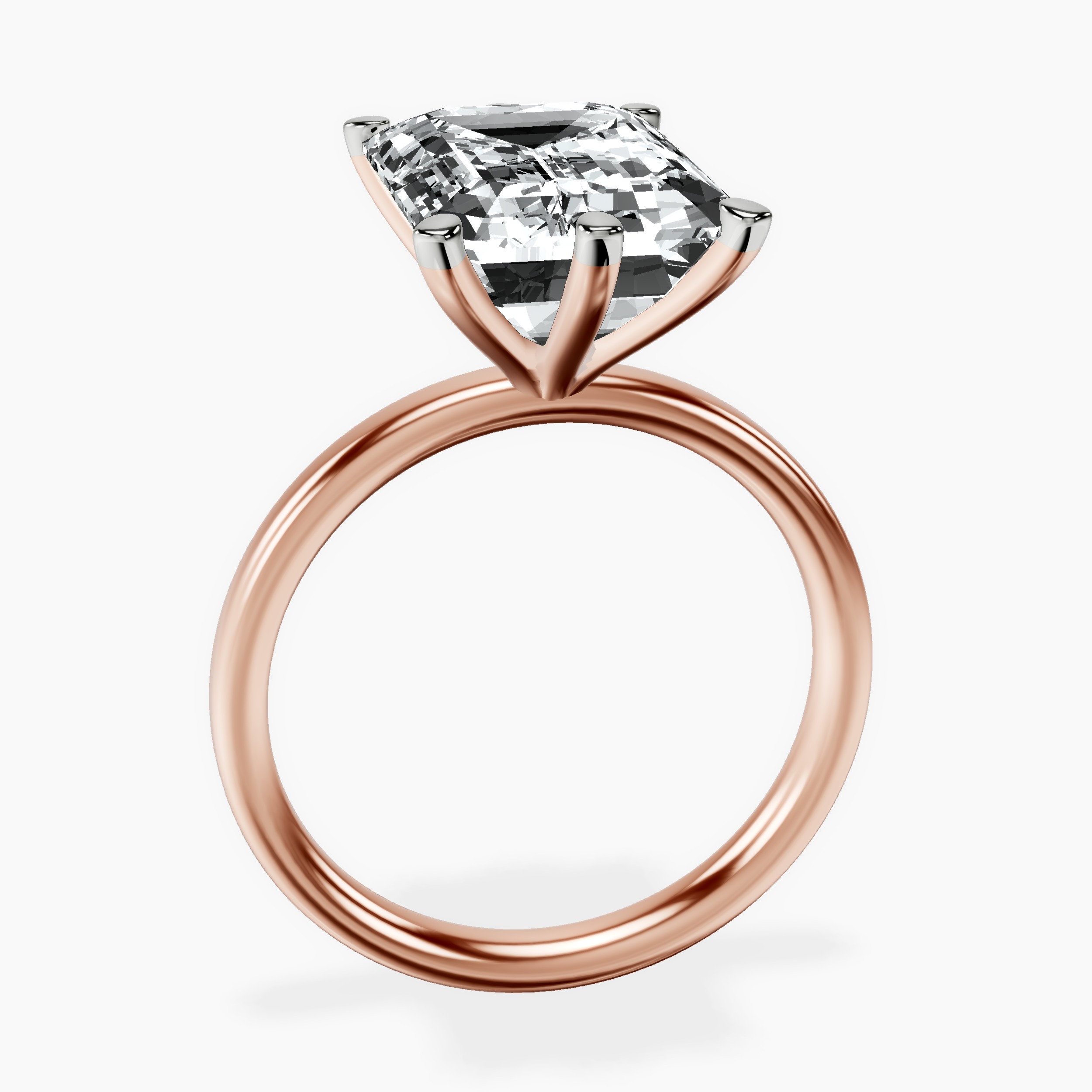 10kt Rose Gold Six Prong Solitaire 2mm Lab Diamond Ring side right image one