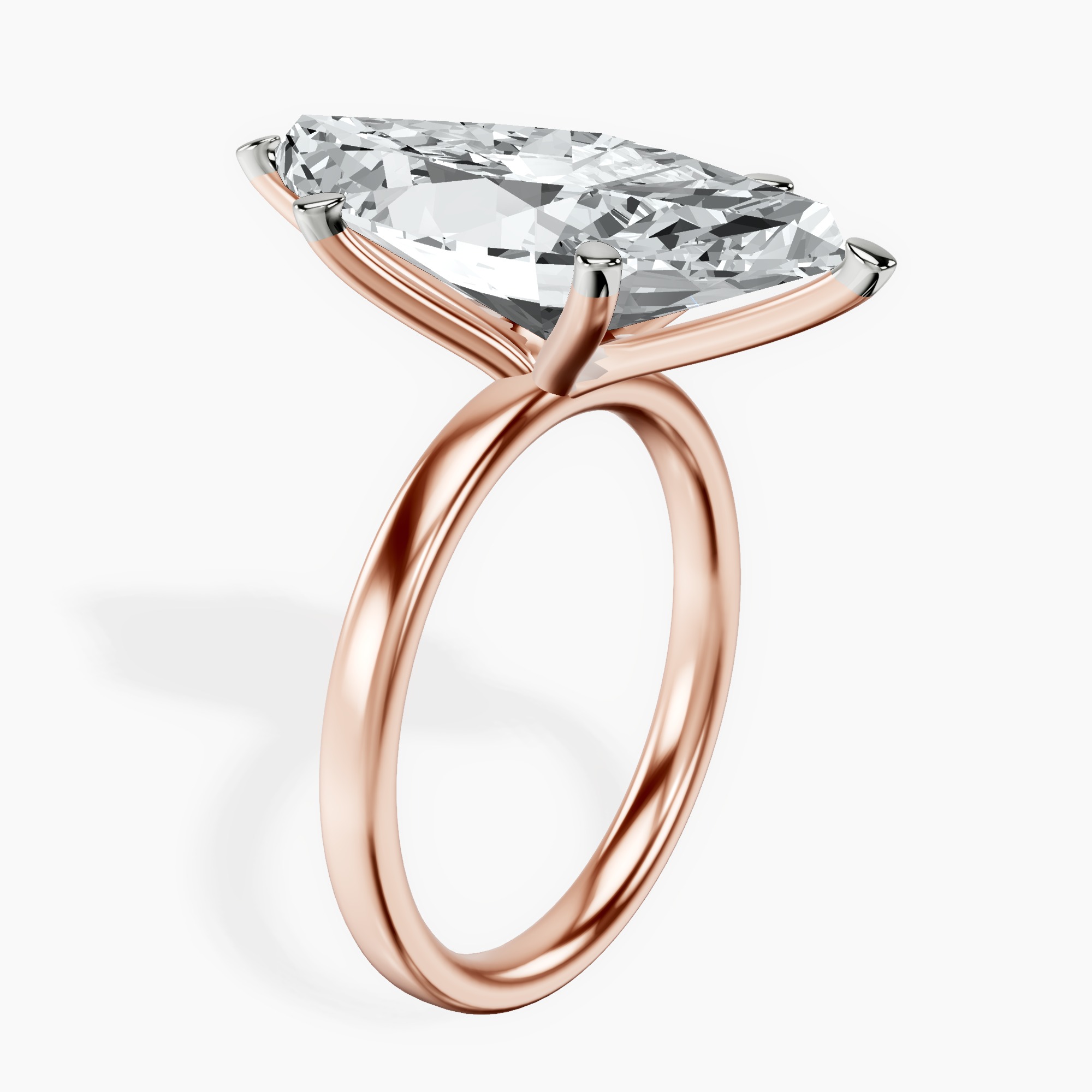 18kt Rose Gold Six Prong Solitaire 2mm Lab Diamond Ring standing product image one