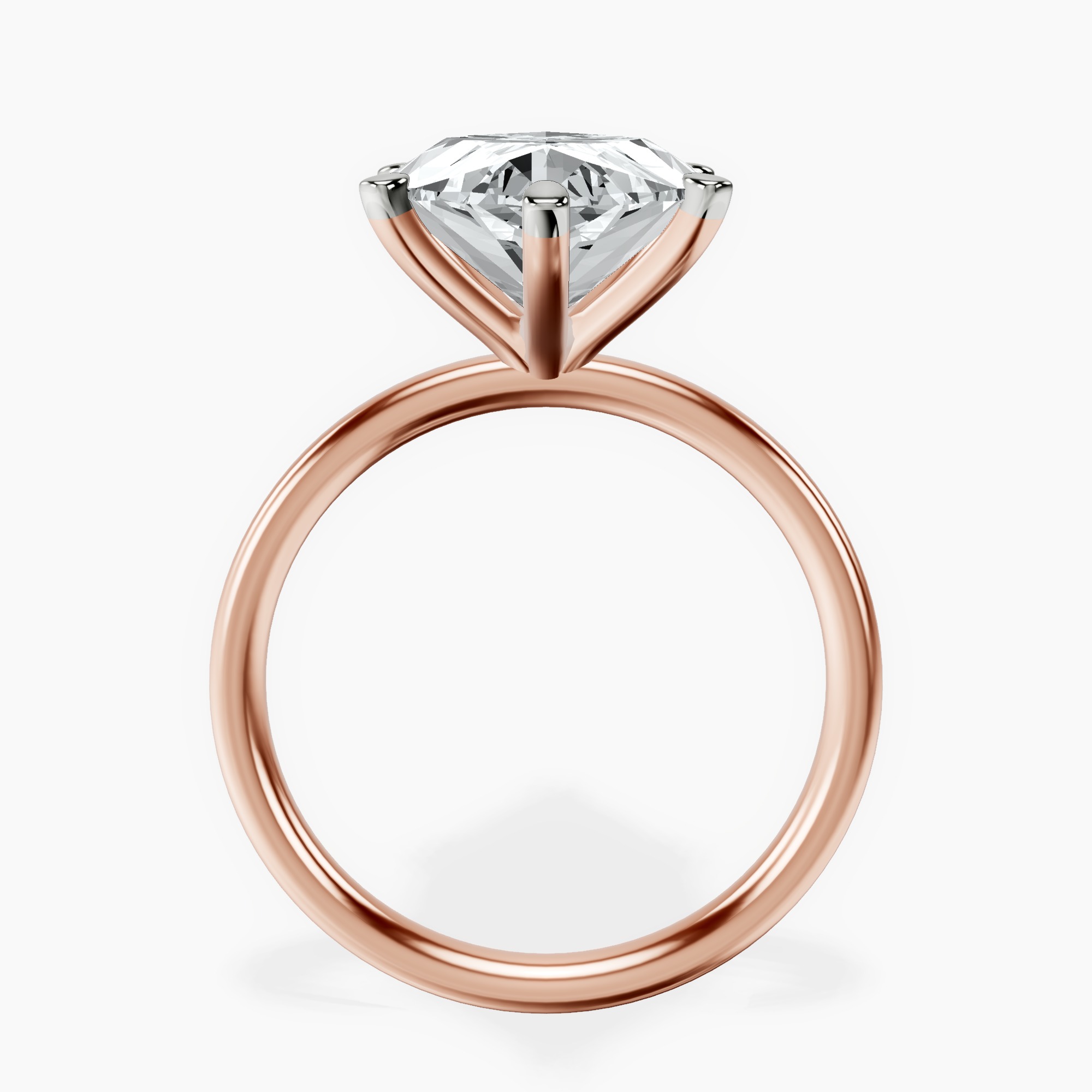 18kt Rose Gold Six Prong Solitaire 2mm Lab Diamond Ring side right image one