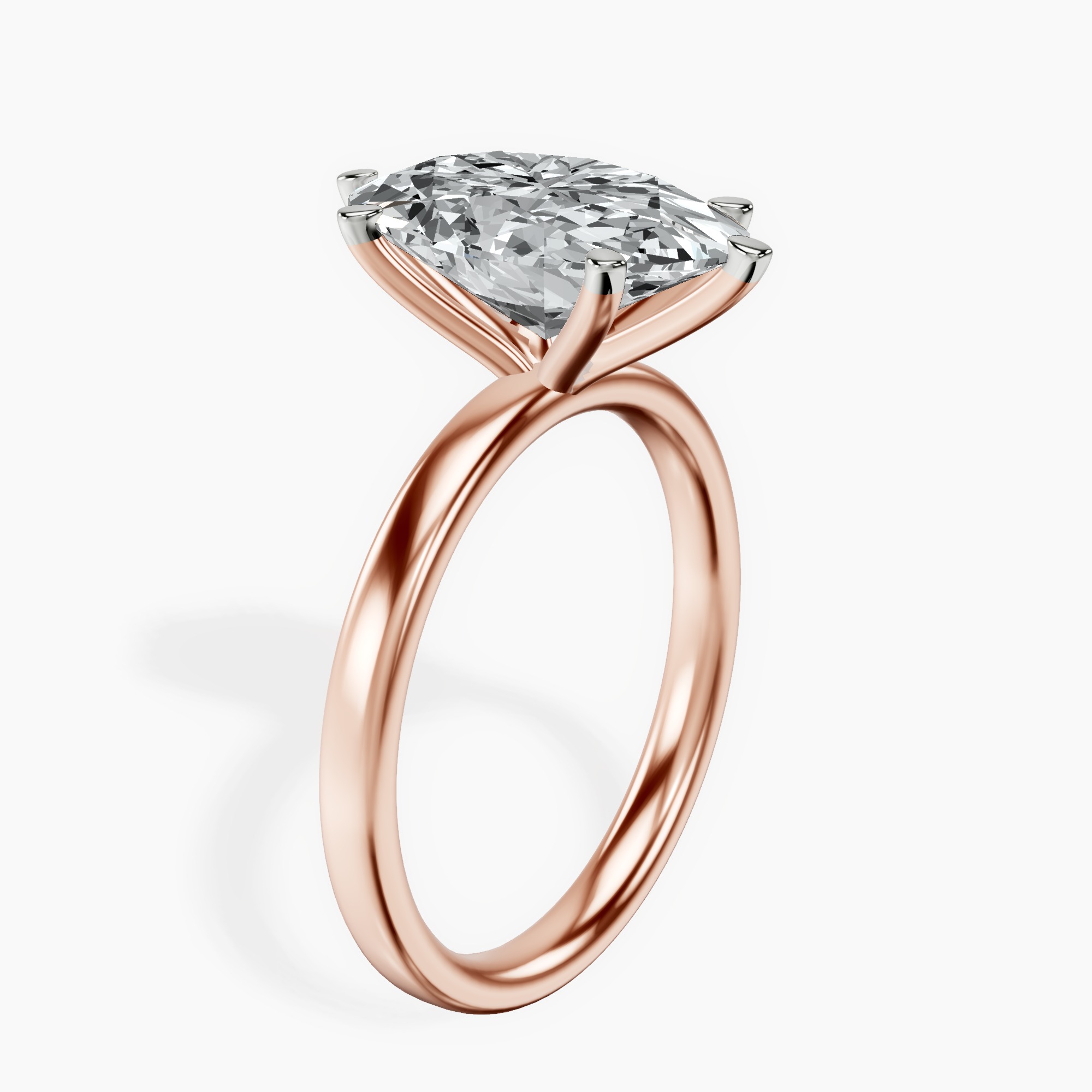 10kt Rose Gold Six Prong Solitaire 2mm Lab Diamond Ring standing product image one