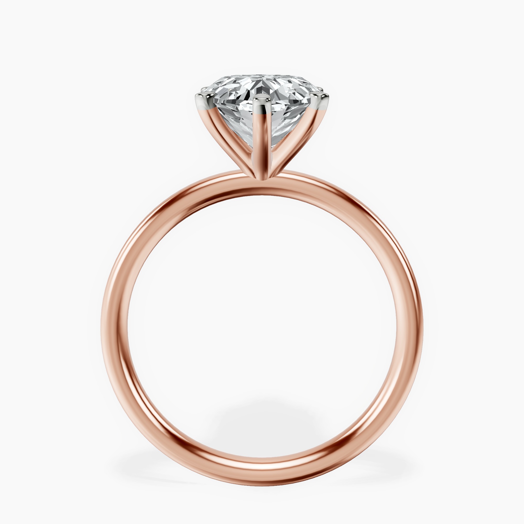 10kt Rose Gold Six Prong Solitaire 2mm Lab Diamond Ring side right image one