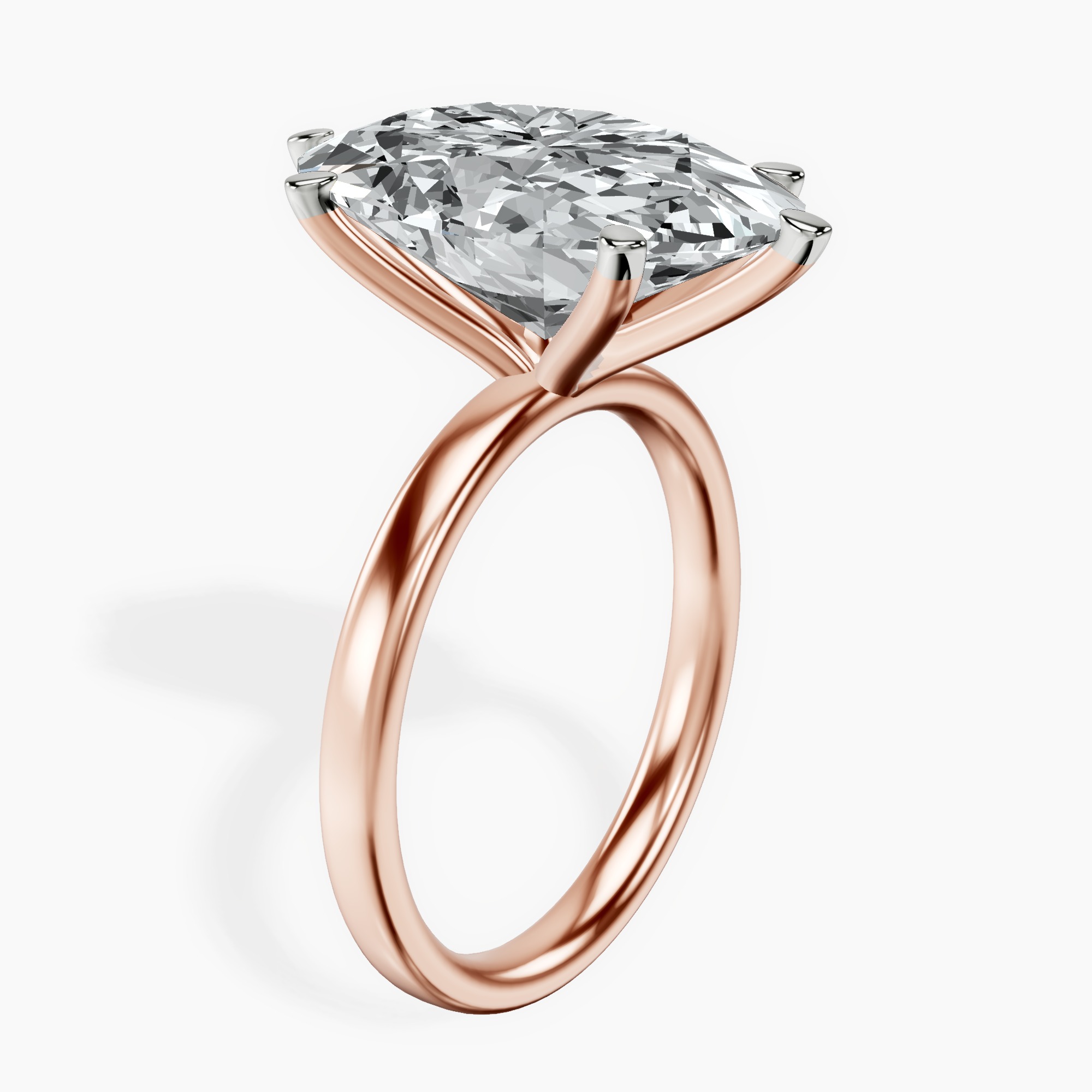 14kt Rose Gold Six Prong Solitaire 2mm Lab Diamond Ring standing product image one