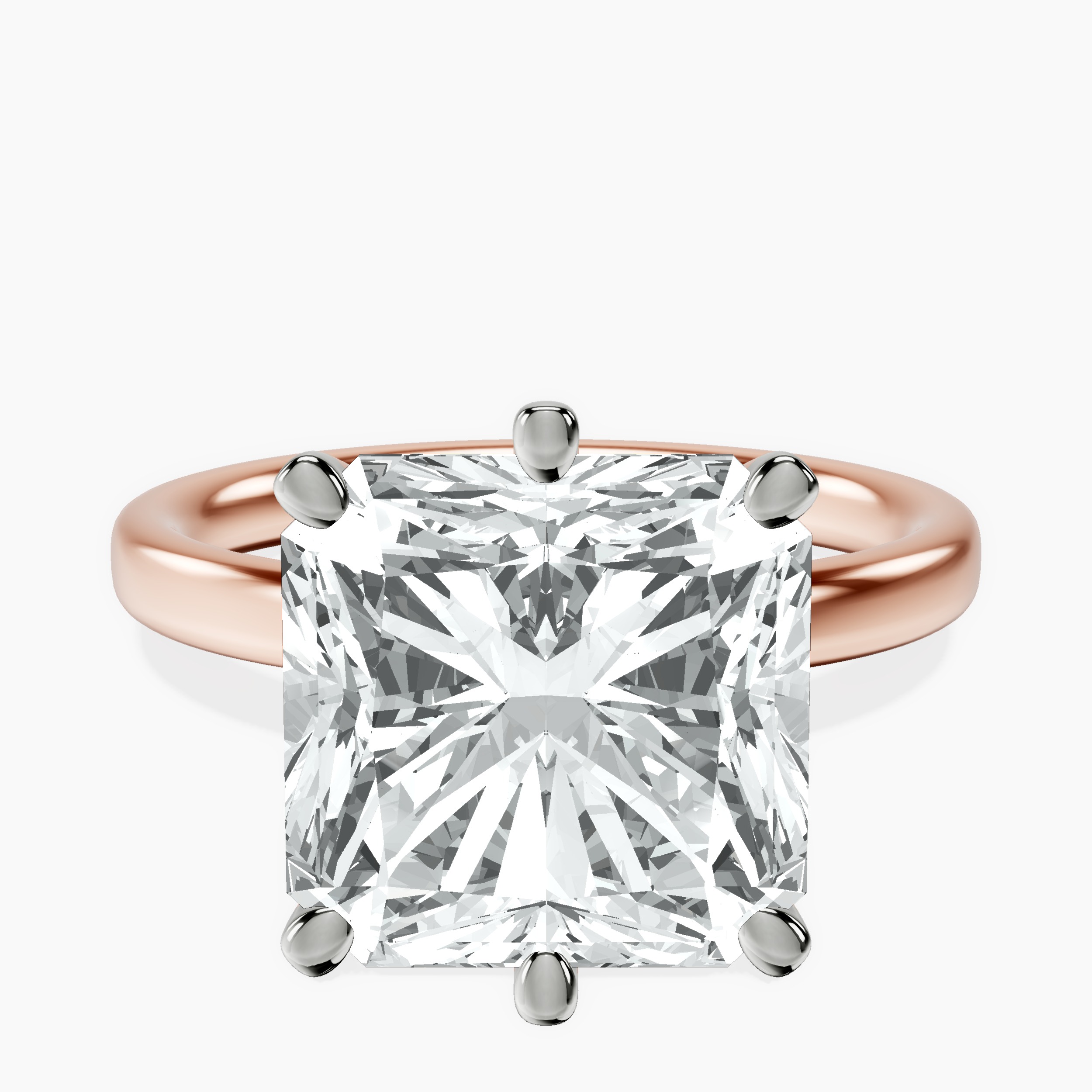 14kt Rose Gold Six Prong Solitaire 2mm Lab Diamond Ring front image