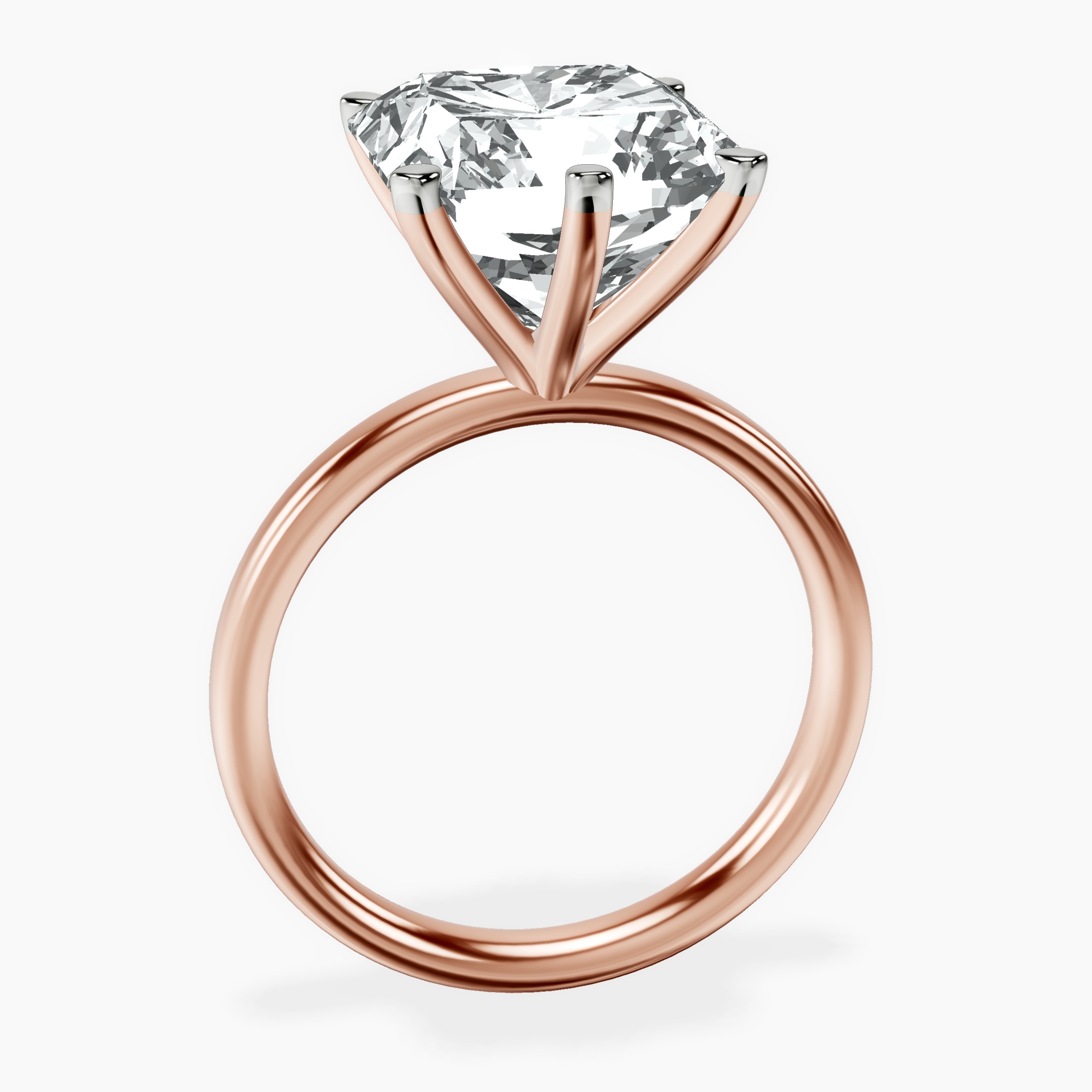 18kt Rose Gold Six Prong Solitaire 2mm Lab Diamond Ring side right image one