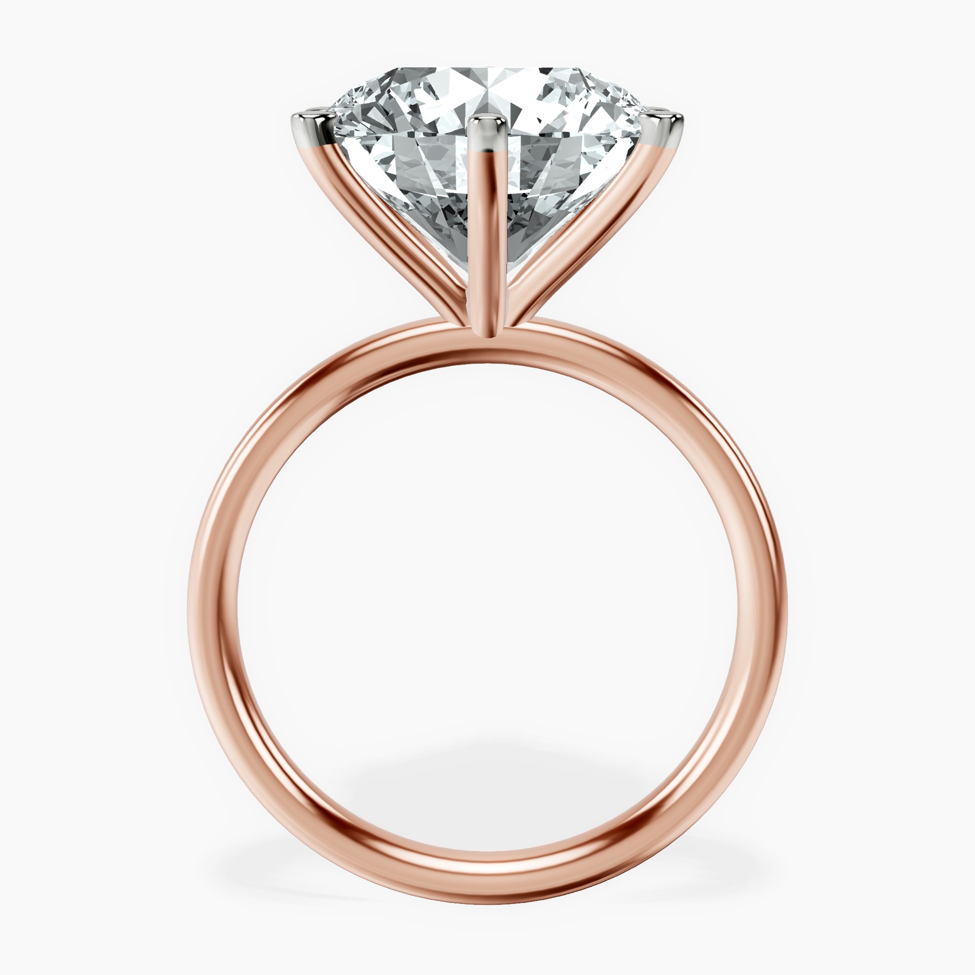 14kt Rose Gold Six Prong Solitaire 2mm Lab Diamond Ring side right image one