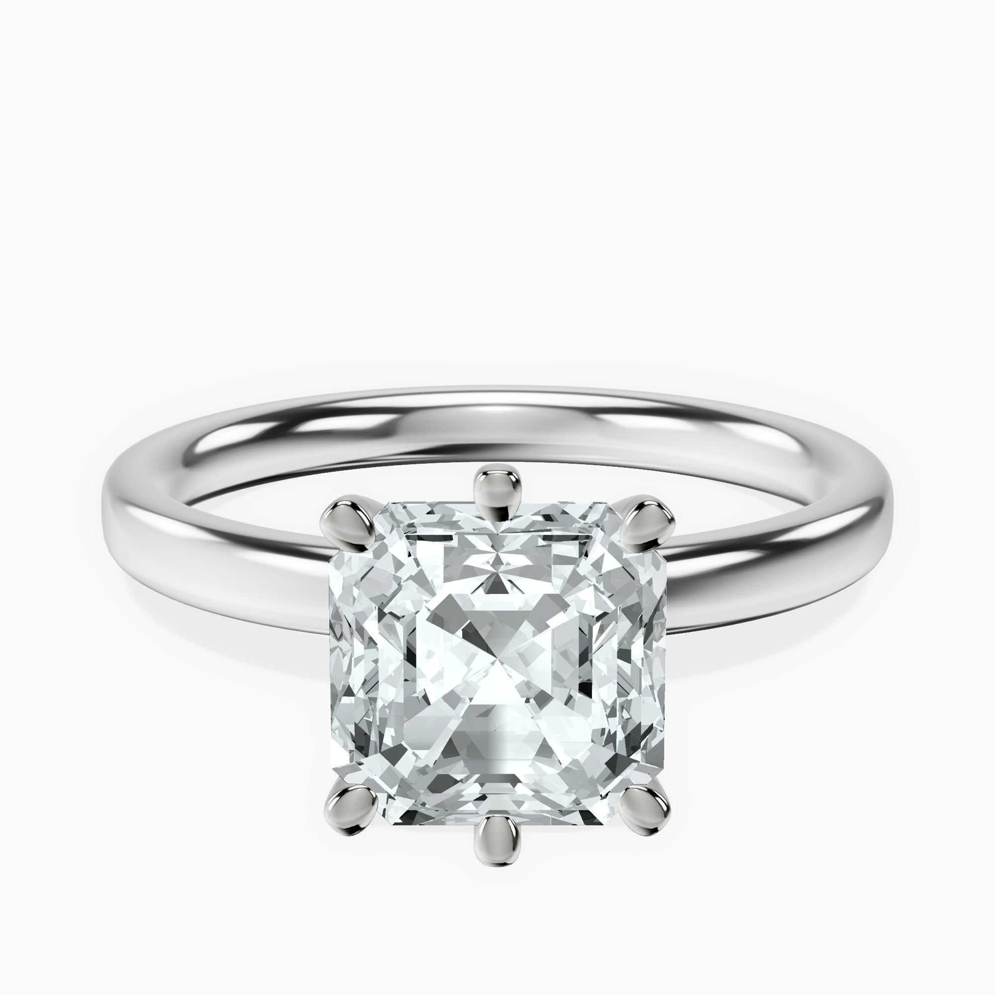 Platinum Six Prong Solitaire 2mm Lab Diamond Ring front image
