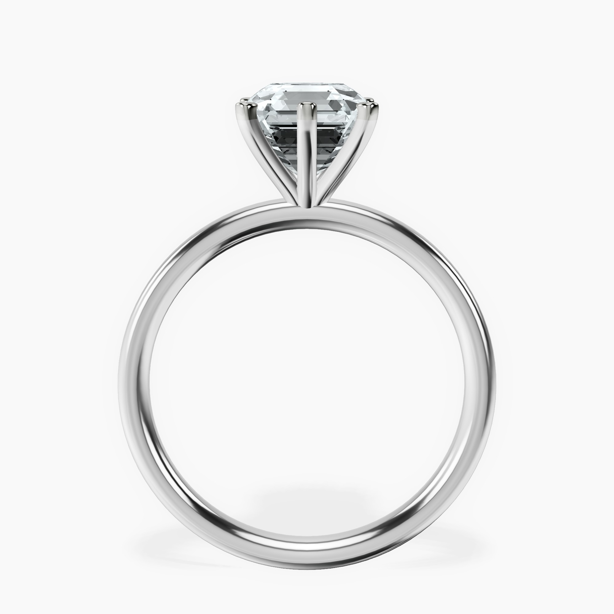 Platinum Six Prong Solitaire 2mm Lab Diamond Ring side right image one