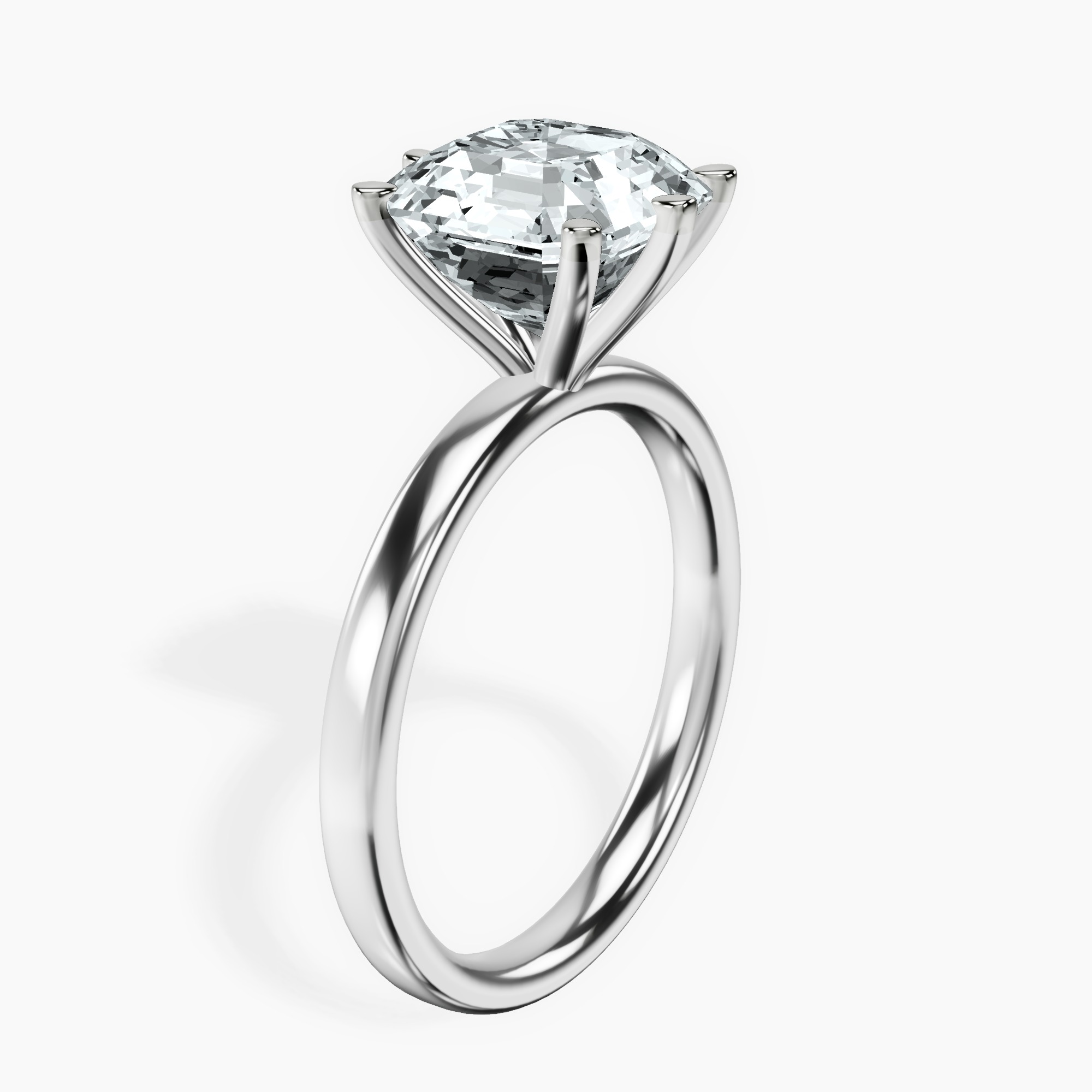 Platinum Six Prong Solitaire 2mm Lab Diamond Ring standing product image one