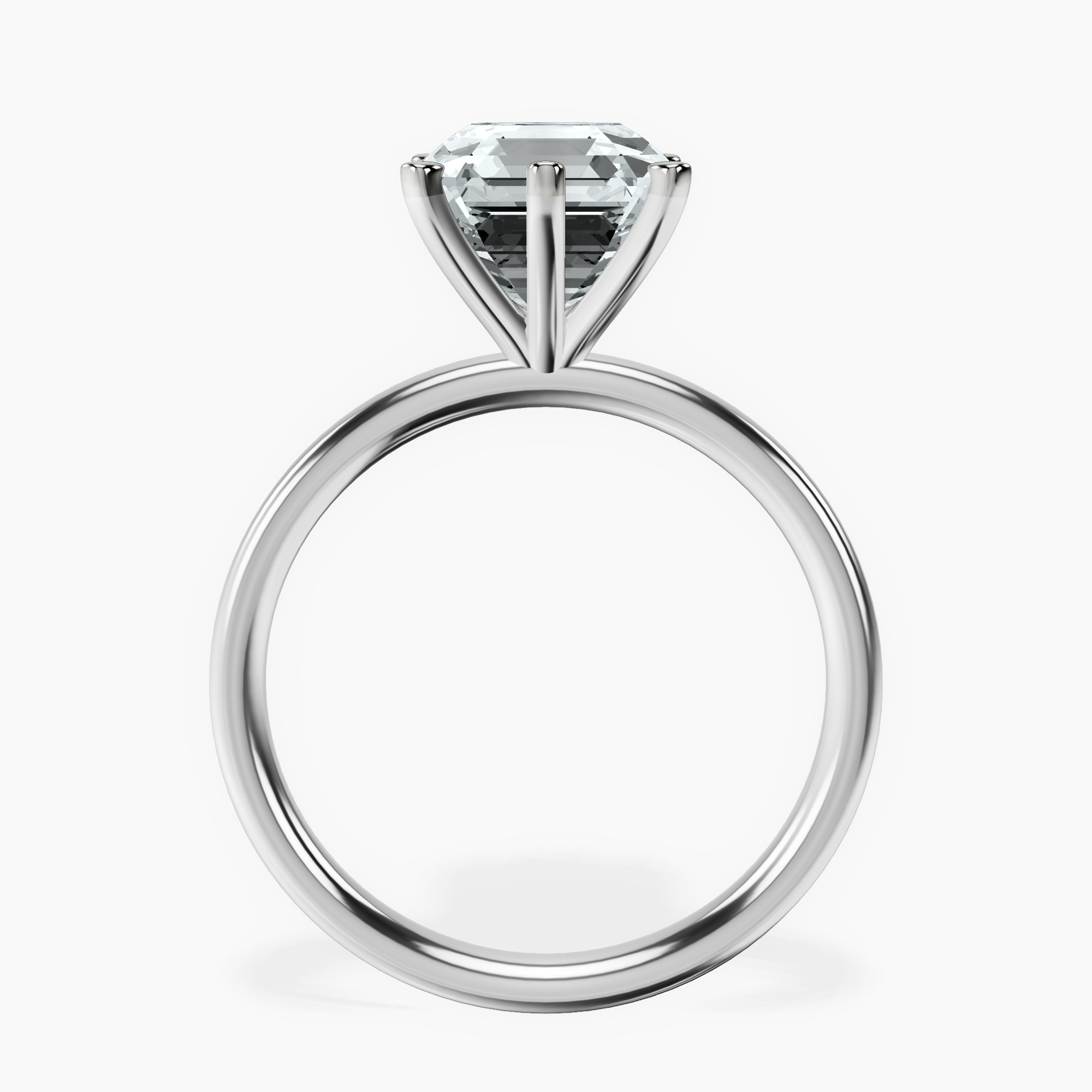 Platinum Six Prong Solitaire 2mm Lab Diamond Ring side right image one