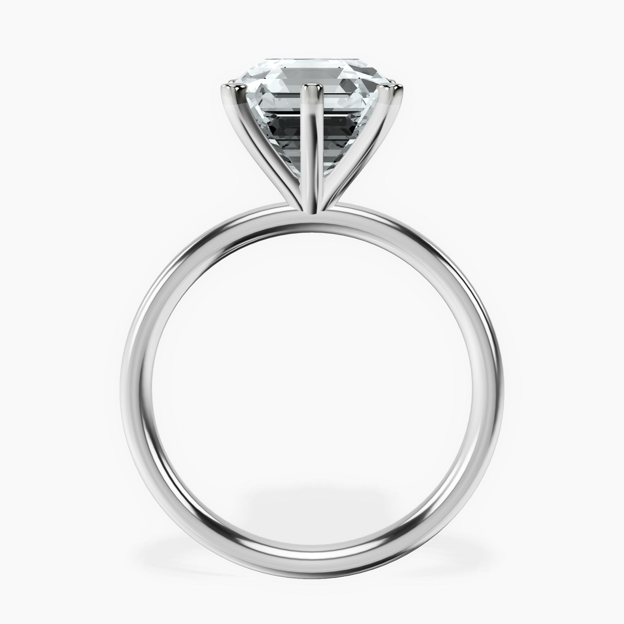 Platinum Six Prong Solitaire 2mm Lab Diamond Ring side right image one
