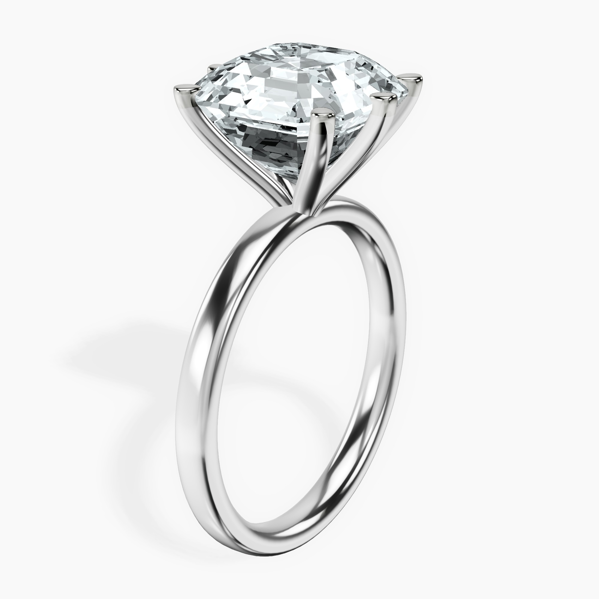 Platinum Six Prong Solitaire 2mm Lab Diamond Ring standing product image one