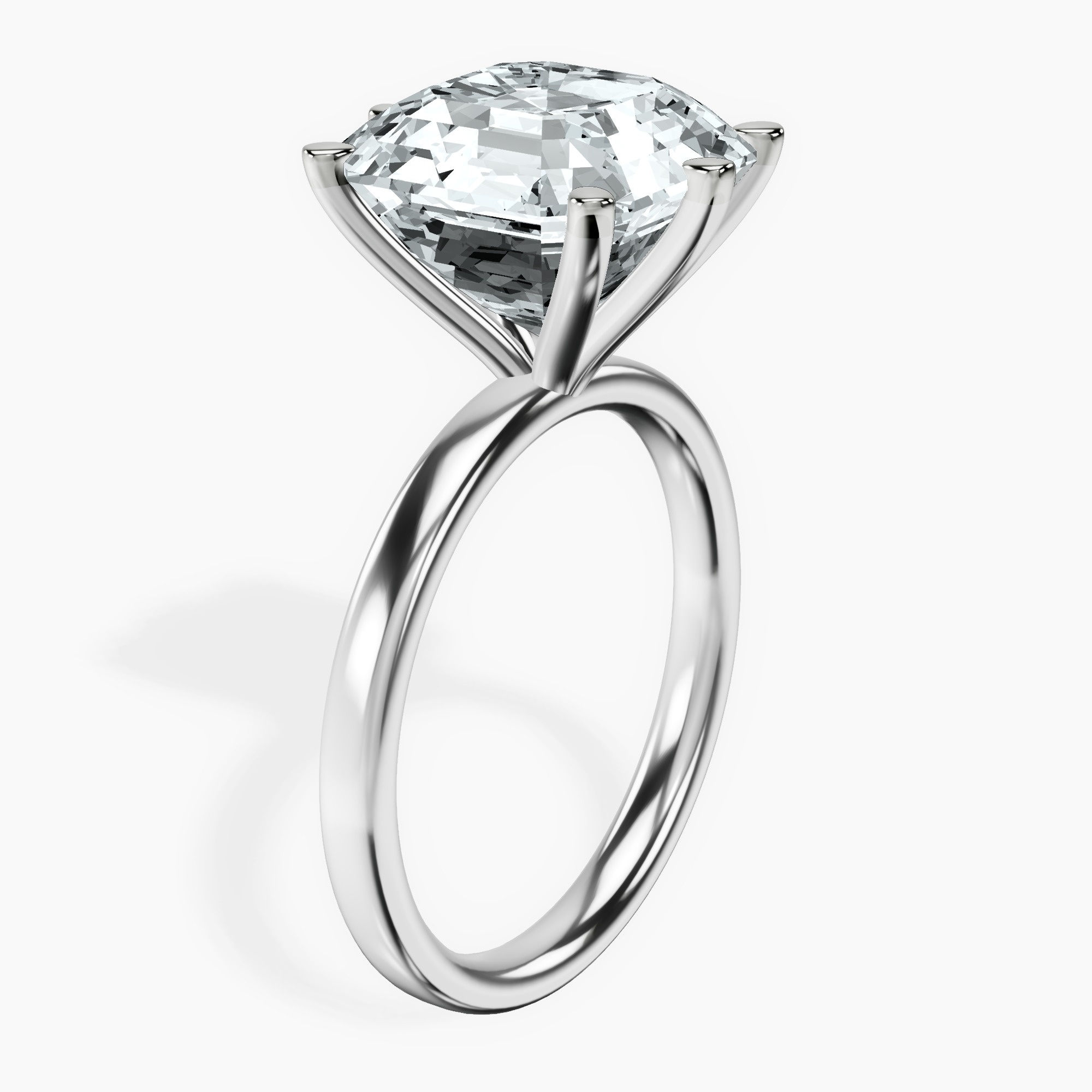 Platinum Six Prong Solitaire 2mm Lab Diamond Ring standing product image one
