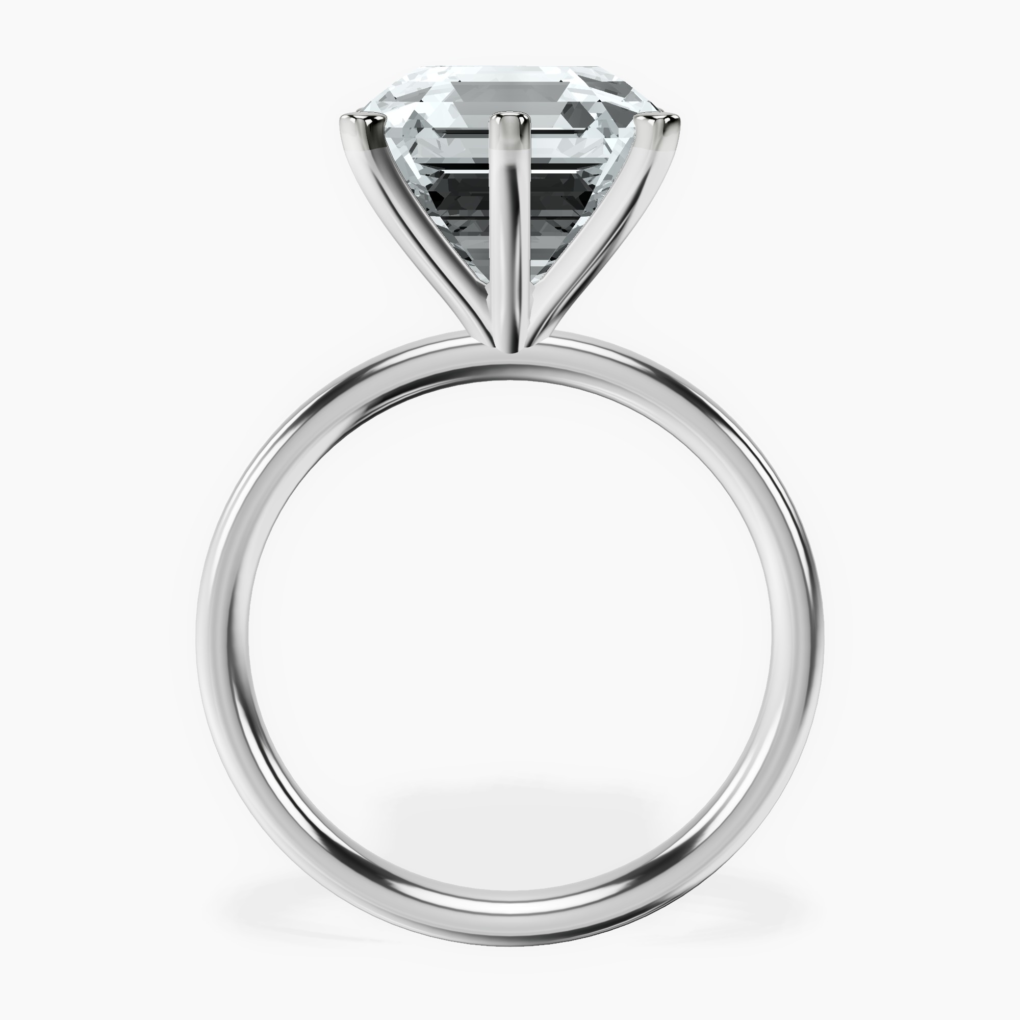 Platinum Six Prong Solitaire 2mm Lab Diamond Ring side right image one