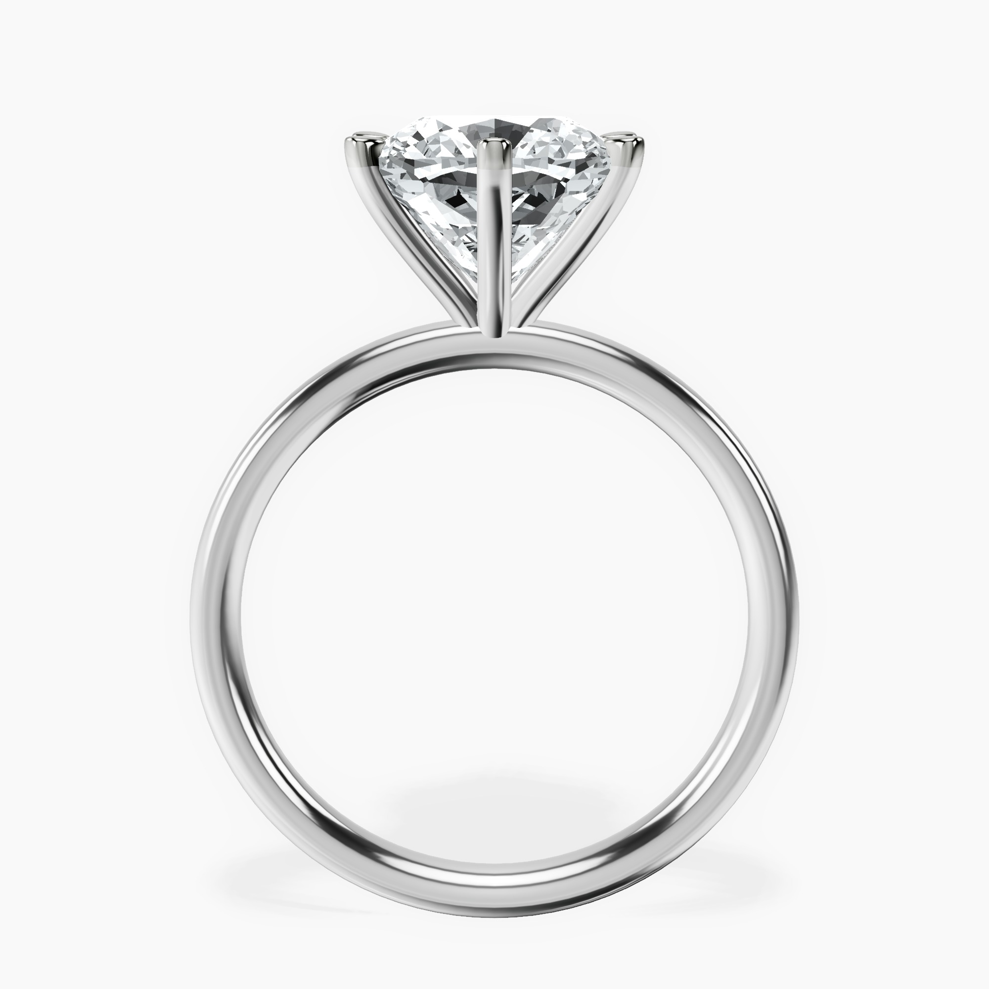 Platinum Six Prong Solitaire 2mm Lab Diamond Ring side right image one