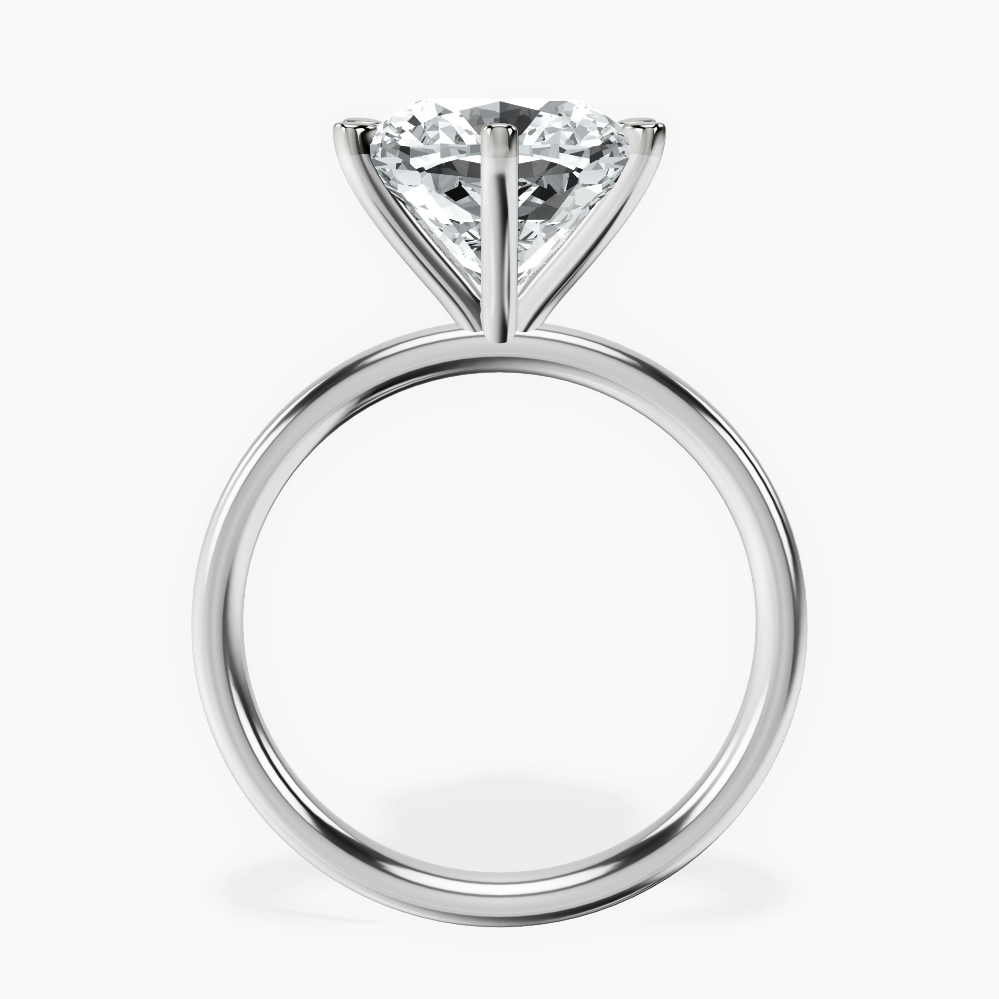 Platinum Six Prong Solitaire 2mm Lab Diamond Ring side right image one