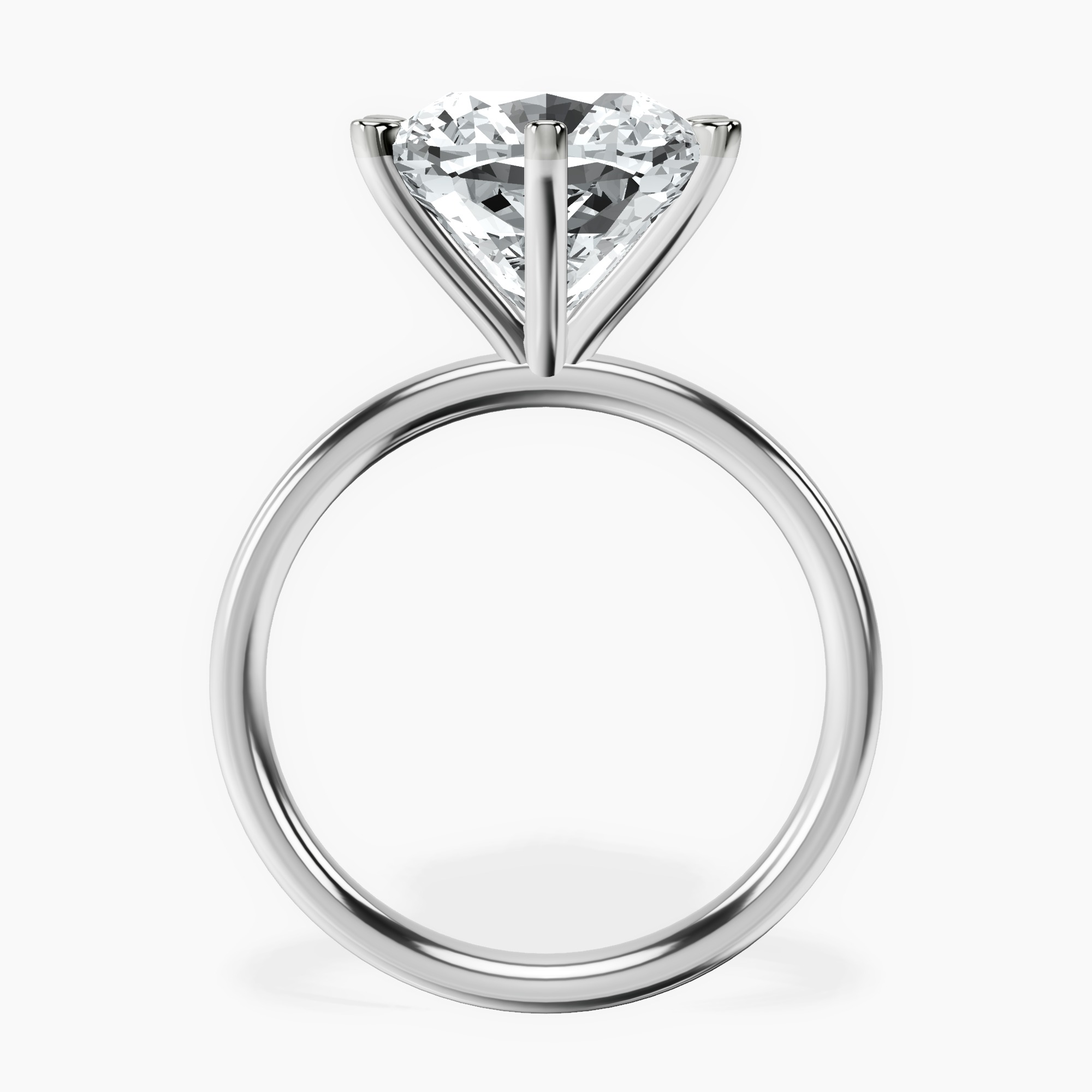 Platinum Six Prong Solitaire 2mm Lab Diamond Ring side right image one