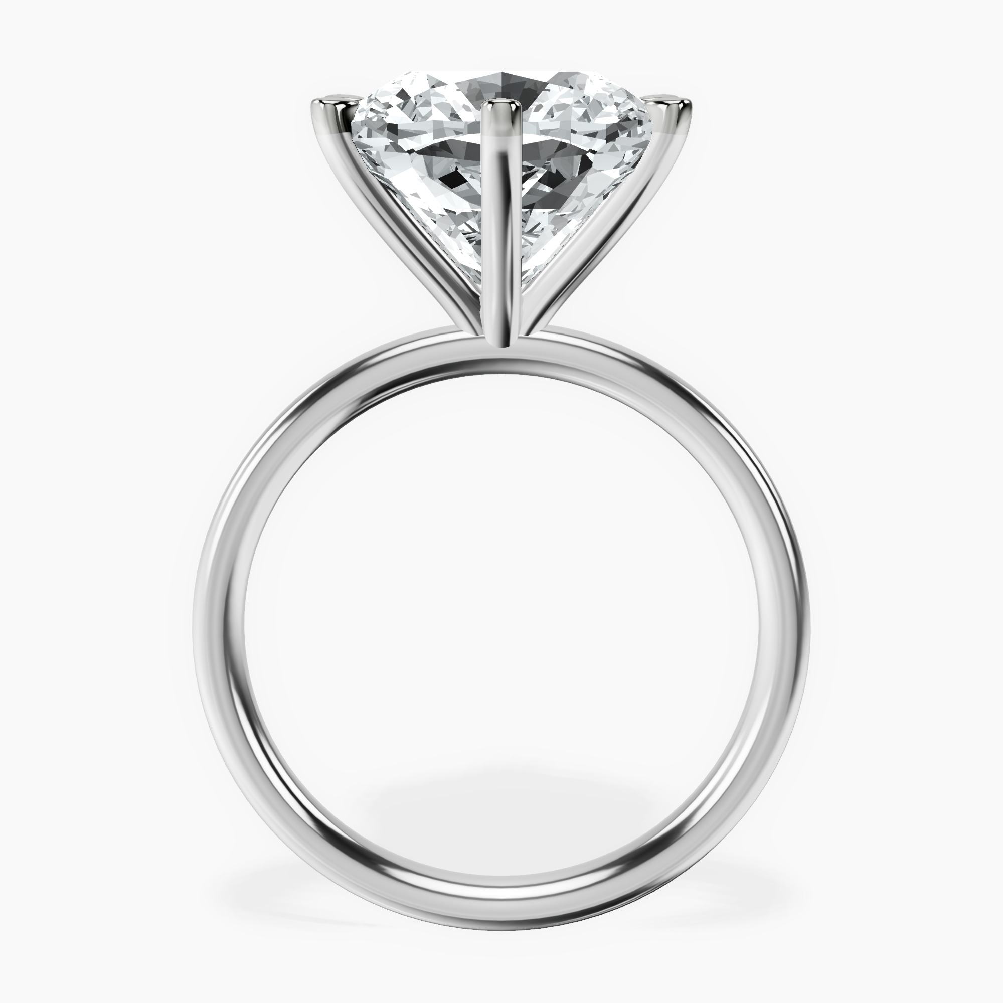 Platinum Six Prong Solitaire 2mm Lab Diamond Ring side right image one