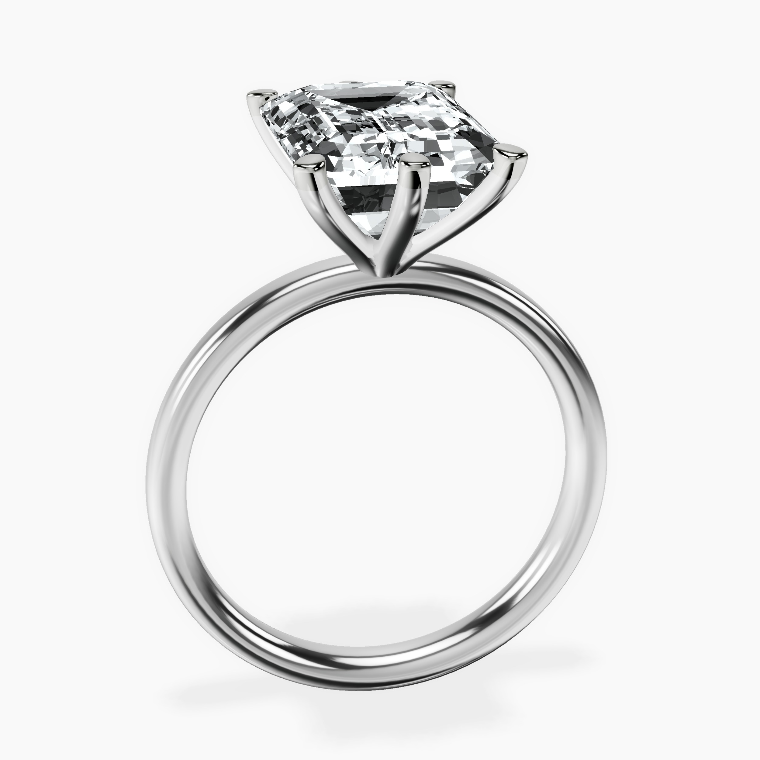 Platinum Six Prong Solitaire 2mm Lab Diamond Ring side right image one