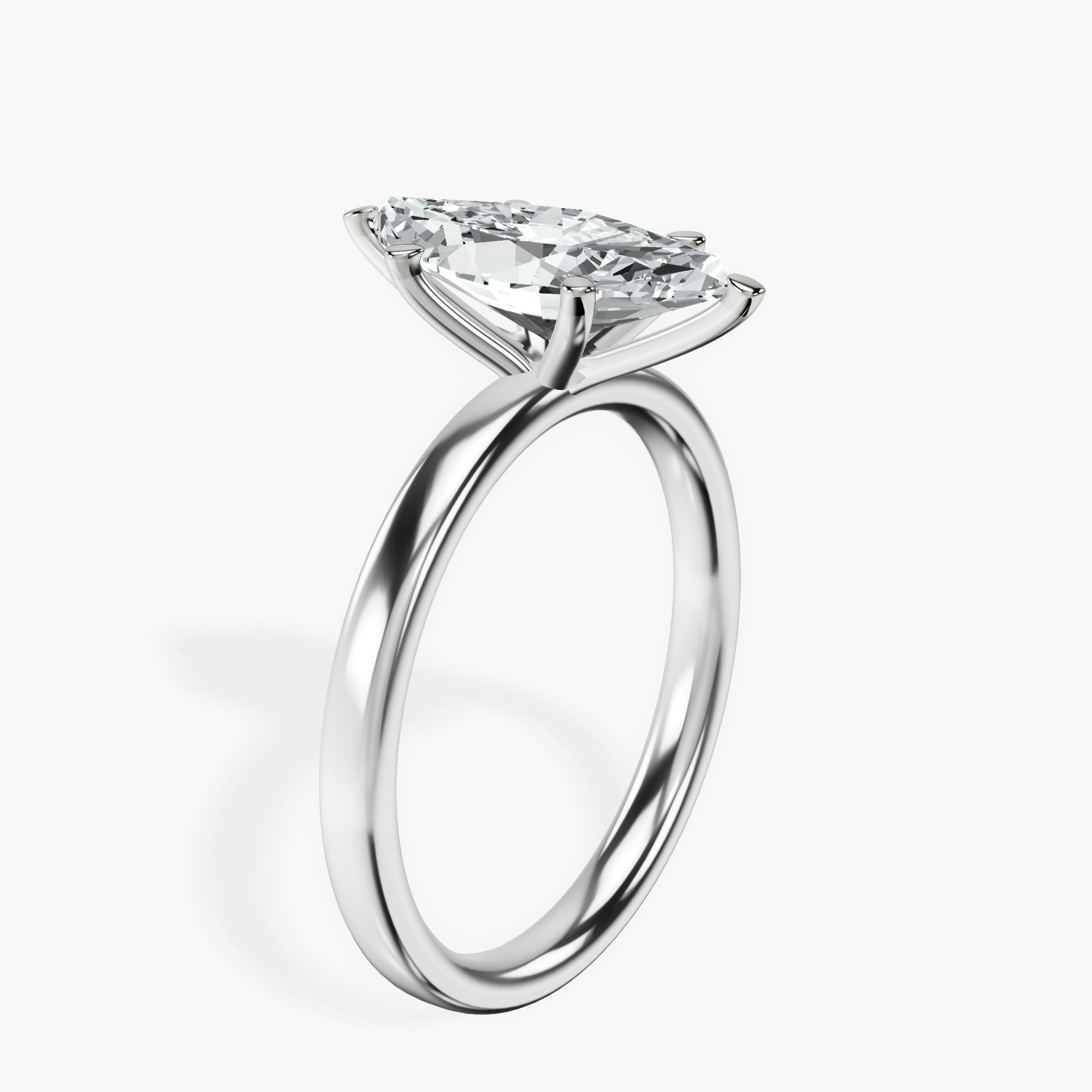 10kt White Gold Six Prong Solitaire 2mm Lab Diamond Ring standing product image one