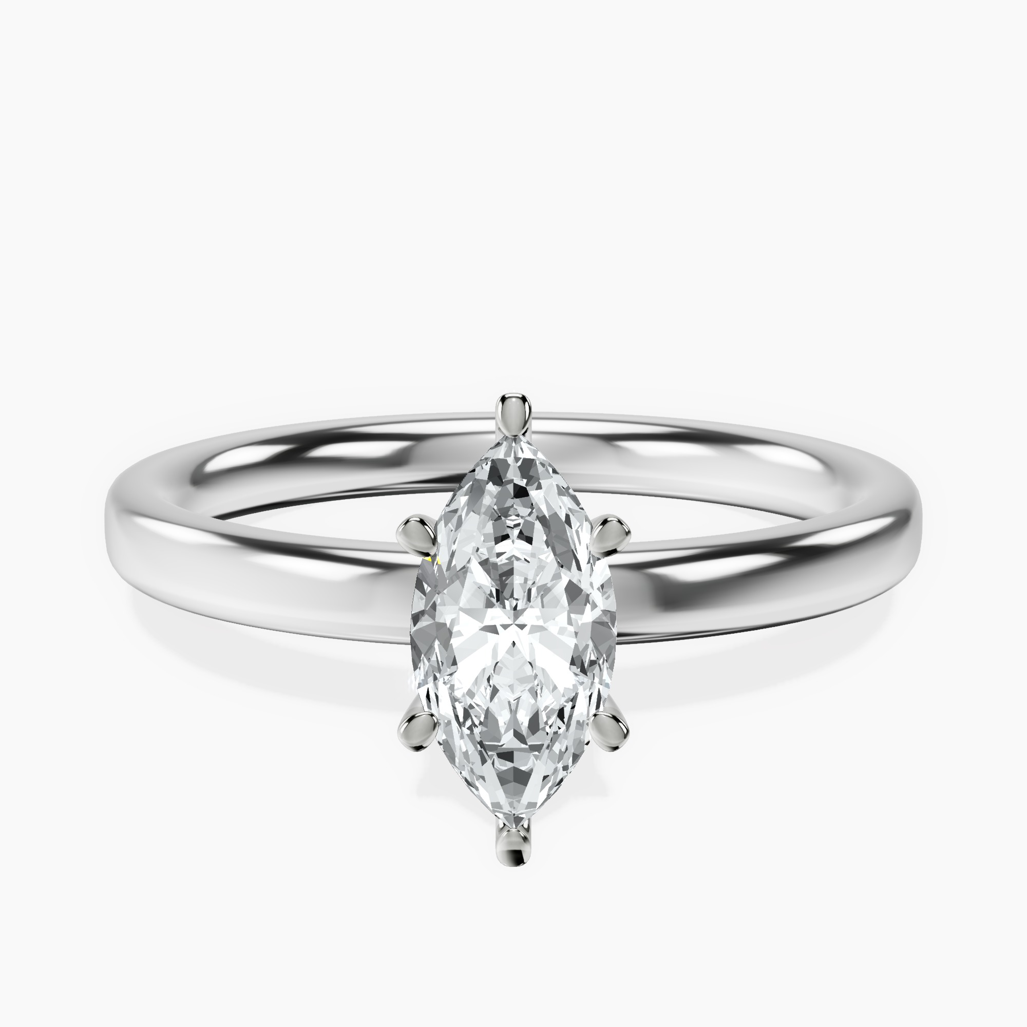 Platinum Six Prong Solitaire 2mm Lab Diamond Ring front image