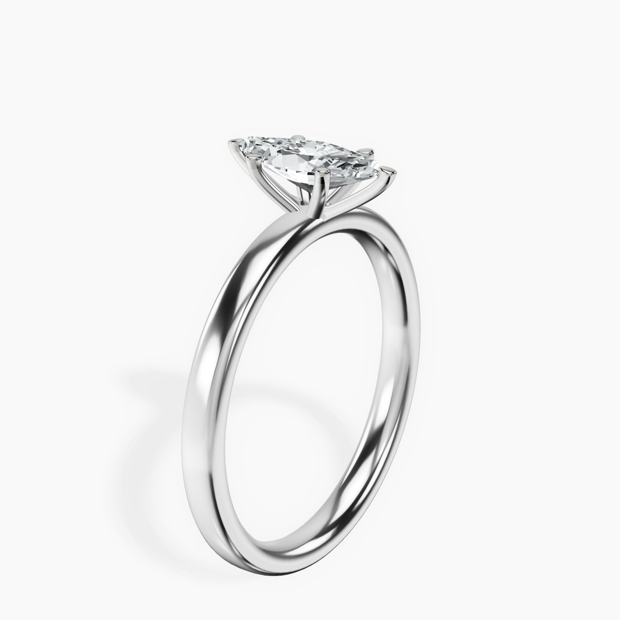 Platinum Six Prong Solitaire 2mm Lab Diamond Ring standing product image one