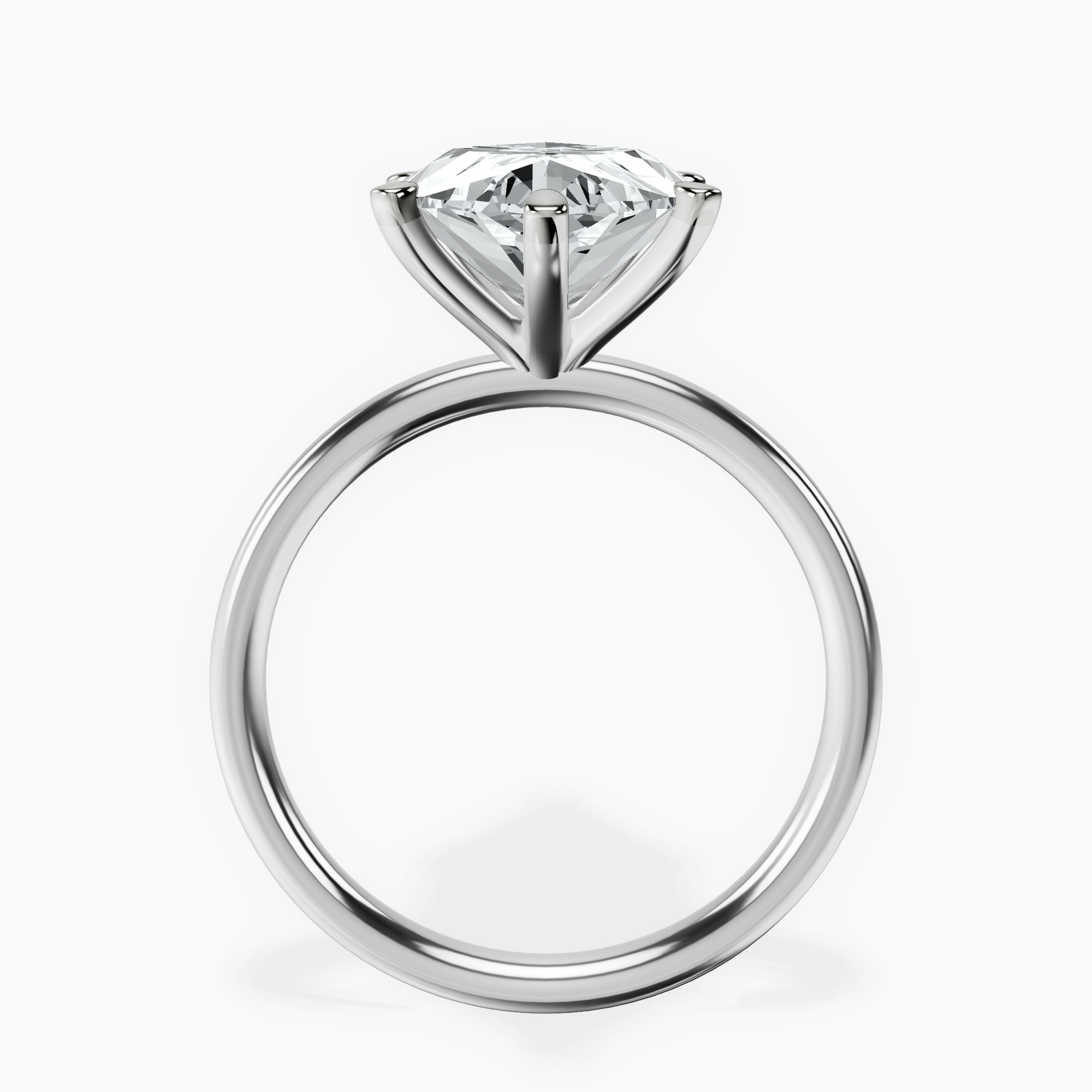 Platinum Six Prong Solitaire 2mm Lab Diamond Ring side right image one