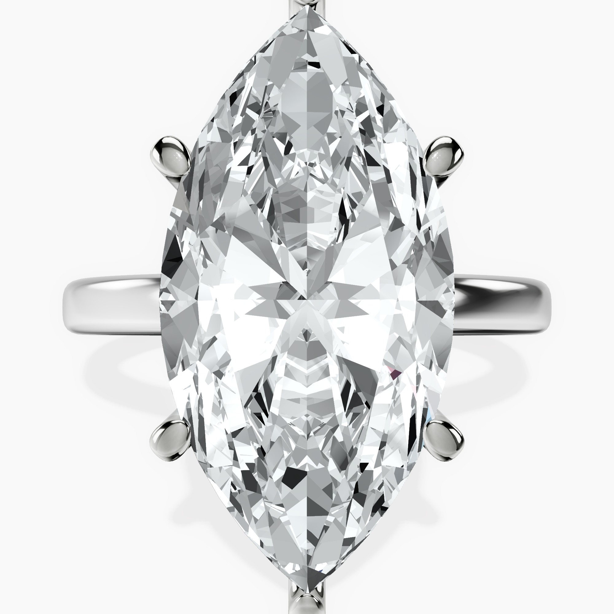 Platinum Six Prong Solitaire 2mm Lab Diamond Ring front image